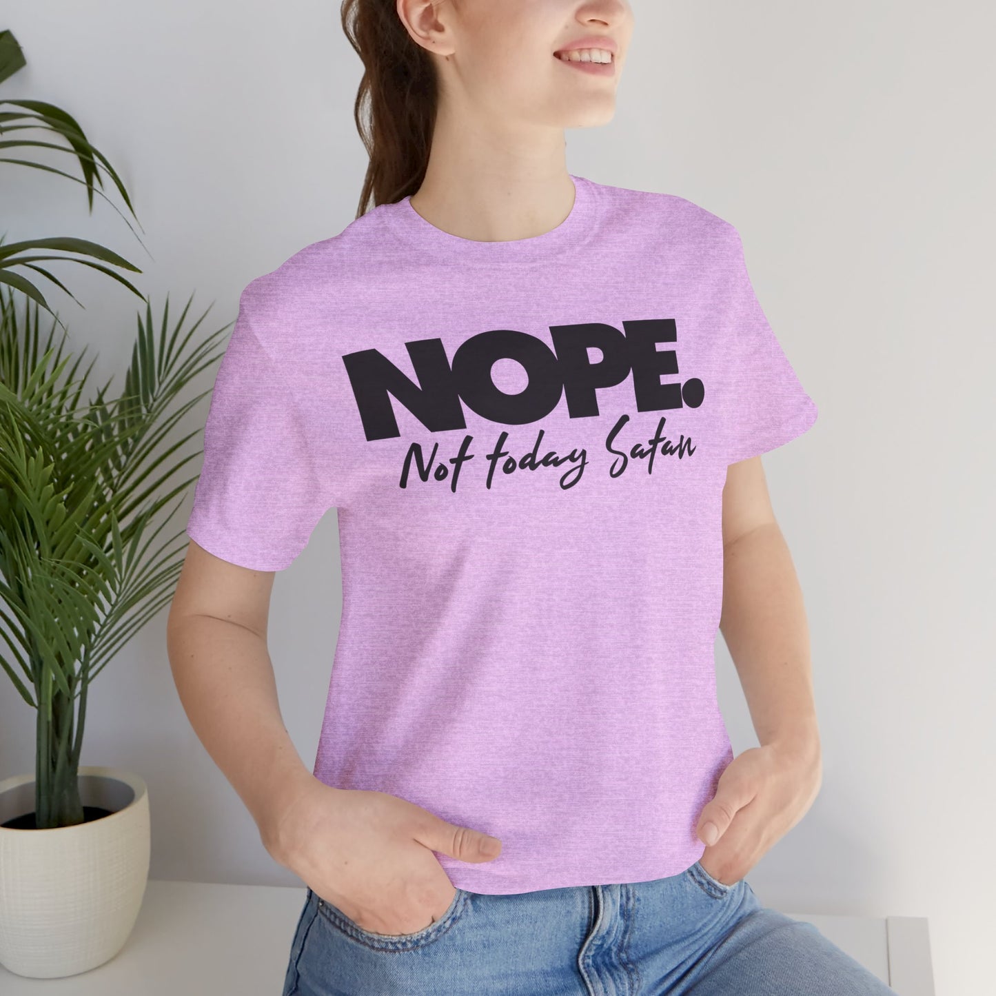Funny Quote Unisex Tee - "NOPE. Not Today Satan" - Perfect Gift for Friends, Casual Wear, Humor Tee, Everyday Comfort, Birthday Gift