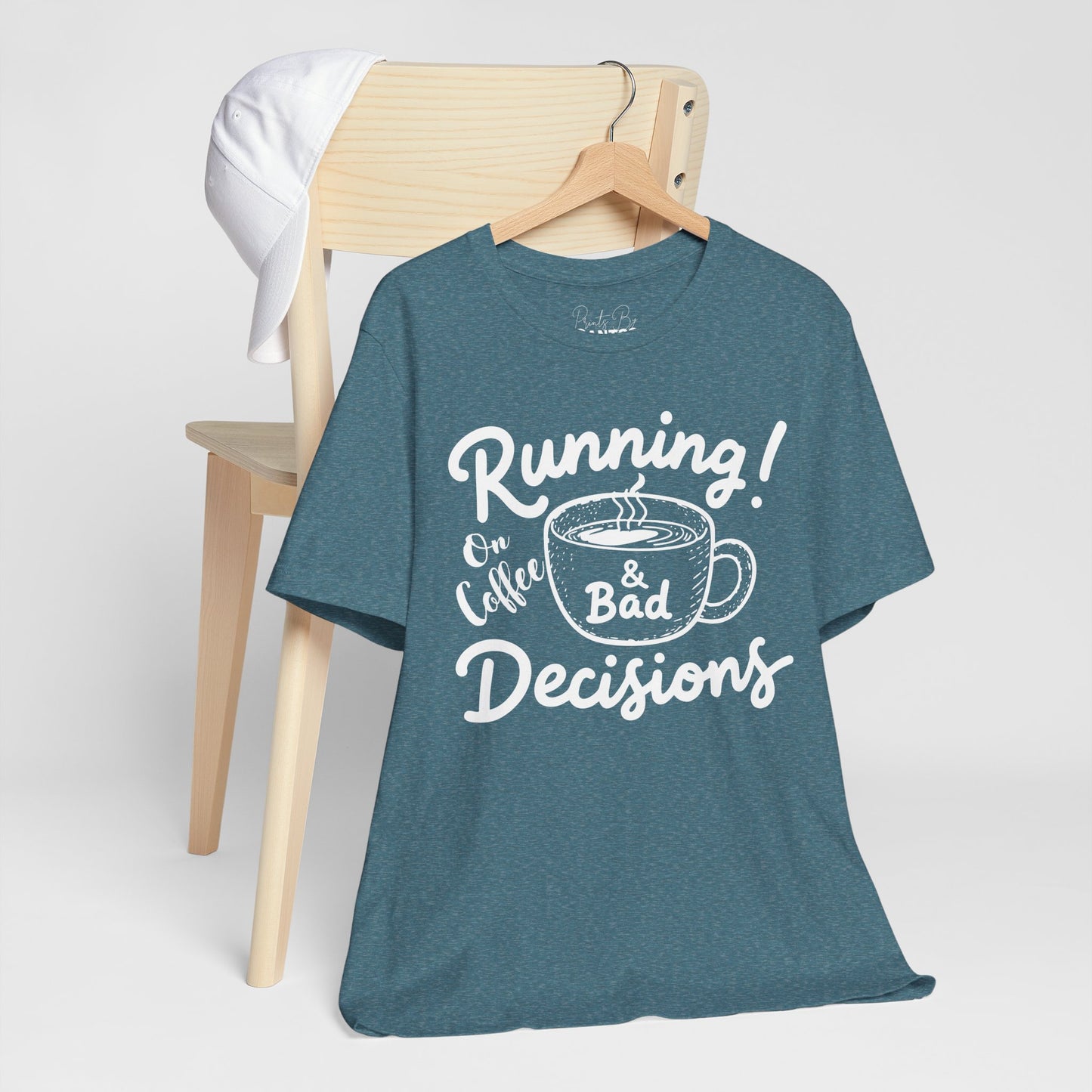 Coffee & Bad Decisions Tee, Fun Casual Shirt, Gift for Coffee Lovers, Humorous Apparel for Friends, Birthday Gift