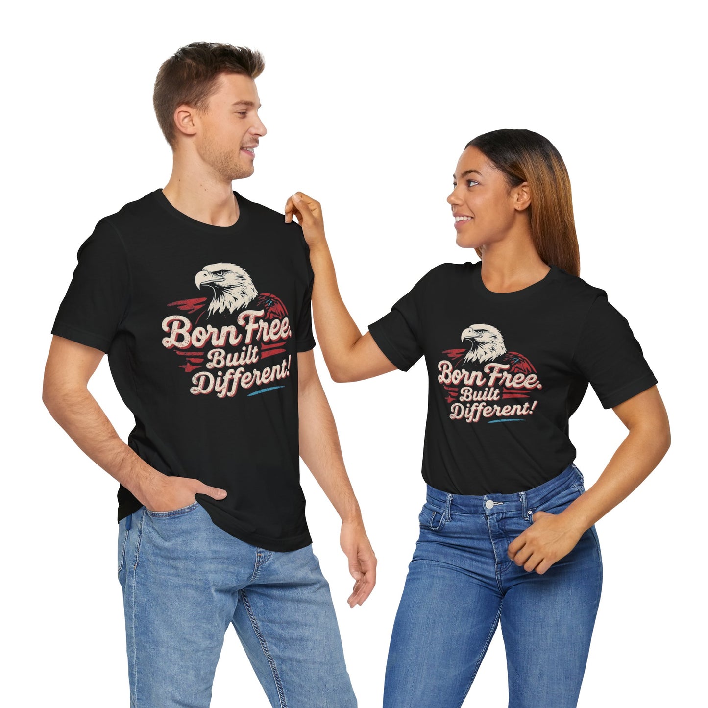 Born Free Eagle Graphic Tee | Unisex Jersey Short Sleeve Shirt, Freedom Apparel, Nature Lover Gift, Casual Style