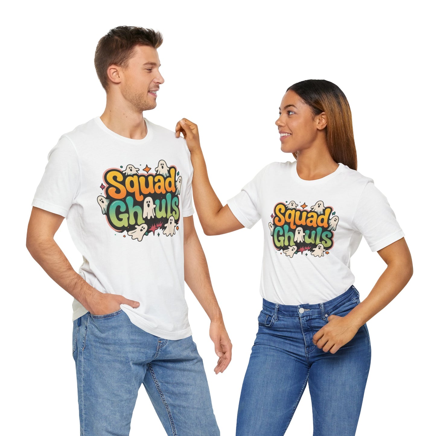 Unisex Ghost Squad Tee, Halloween Shirt, Cute Graphic Tee, Casual Wear, Party Outfits, Fun Gift Idea