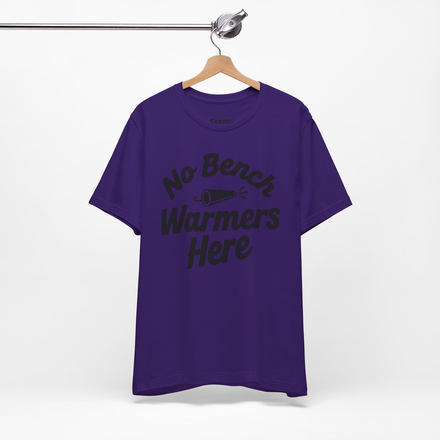 Unisex Sports Tee - 'No Bench Warmers Here' - Motivational Shirt for Athletes, Fitness Fans, Coaches, Workouts, Gift Idea
