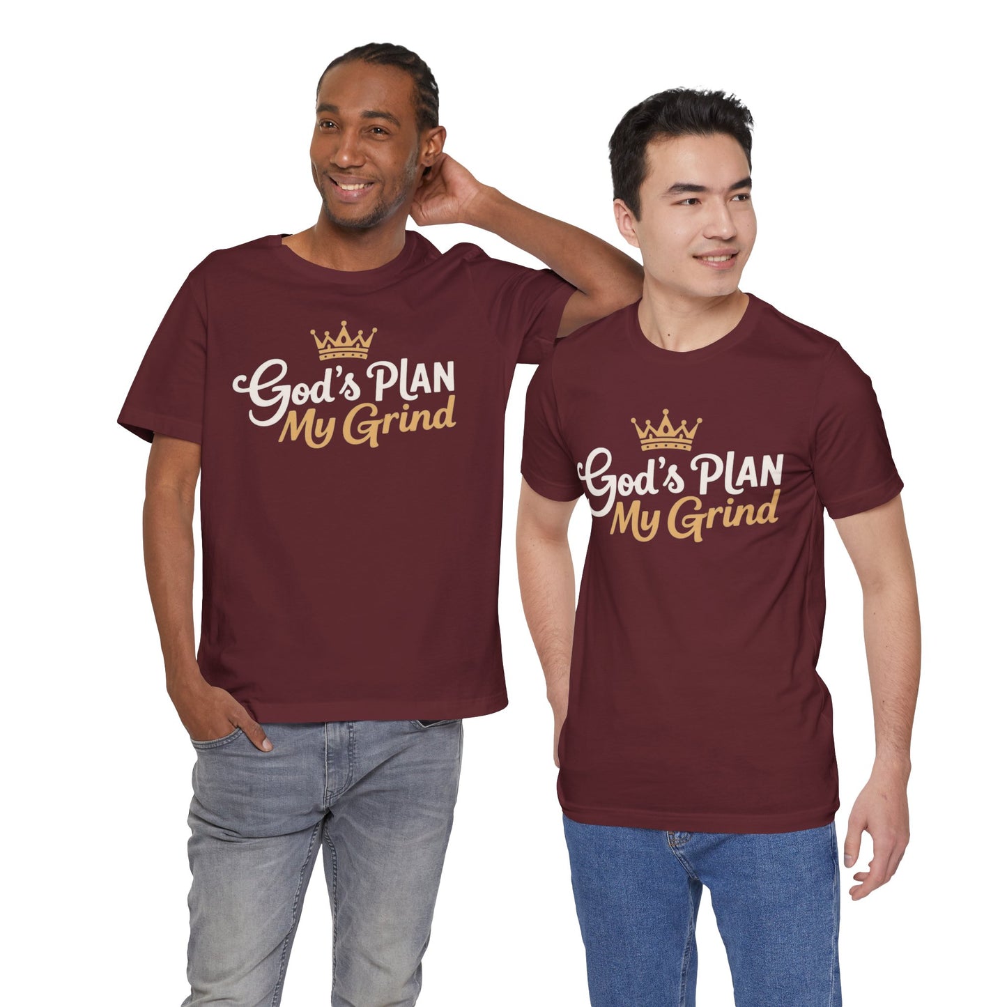 God's Plan My Grind Unisex Jersey Tee | Motivational T-Shirt, Christian Apparel, Inspirational Gift, Casual Wear, Everyday Style