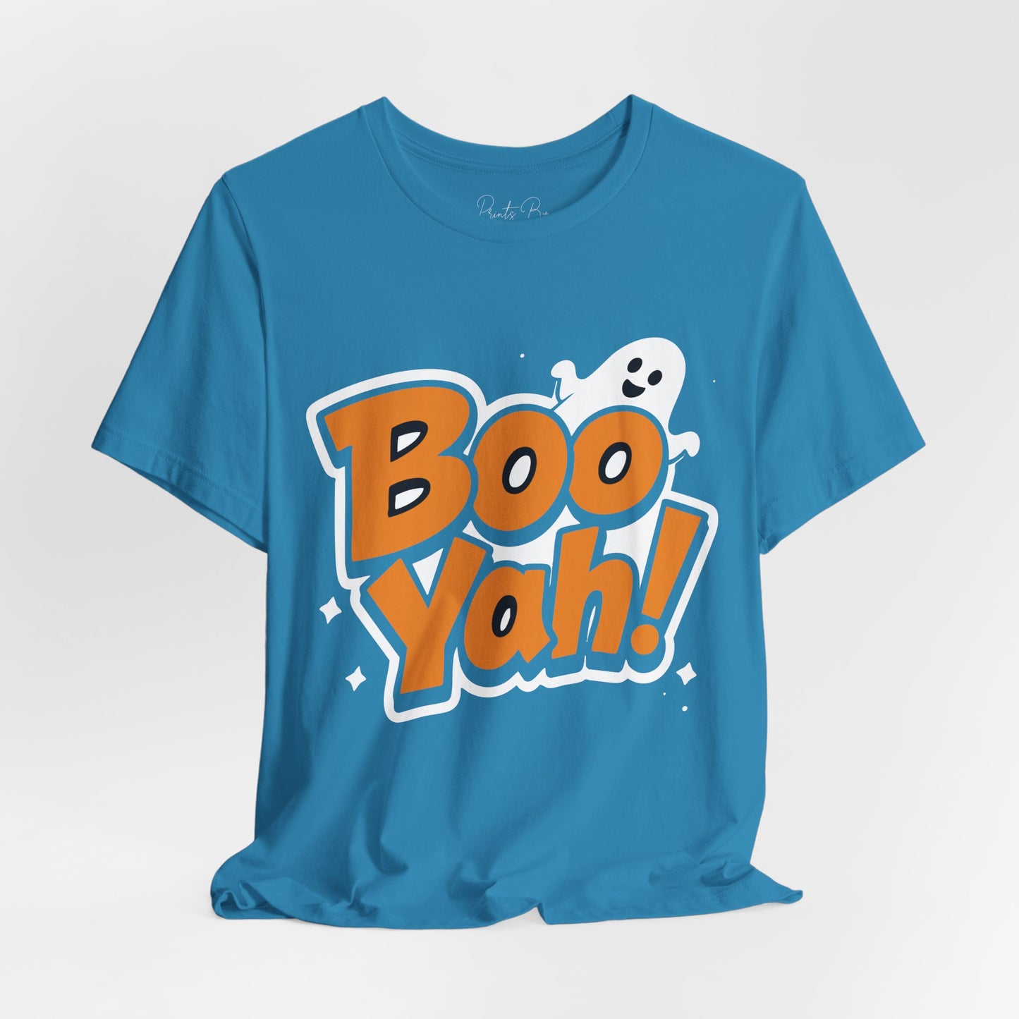 Halloween Ghost Boo Yah Tee, Funny Halloween Shirt, Unisex Short Sleeve Top, Spooky Party Tee, Trick or Treat Apparel