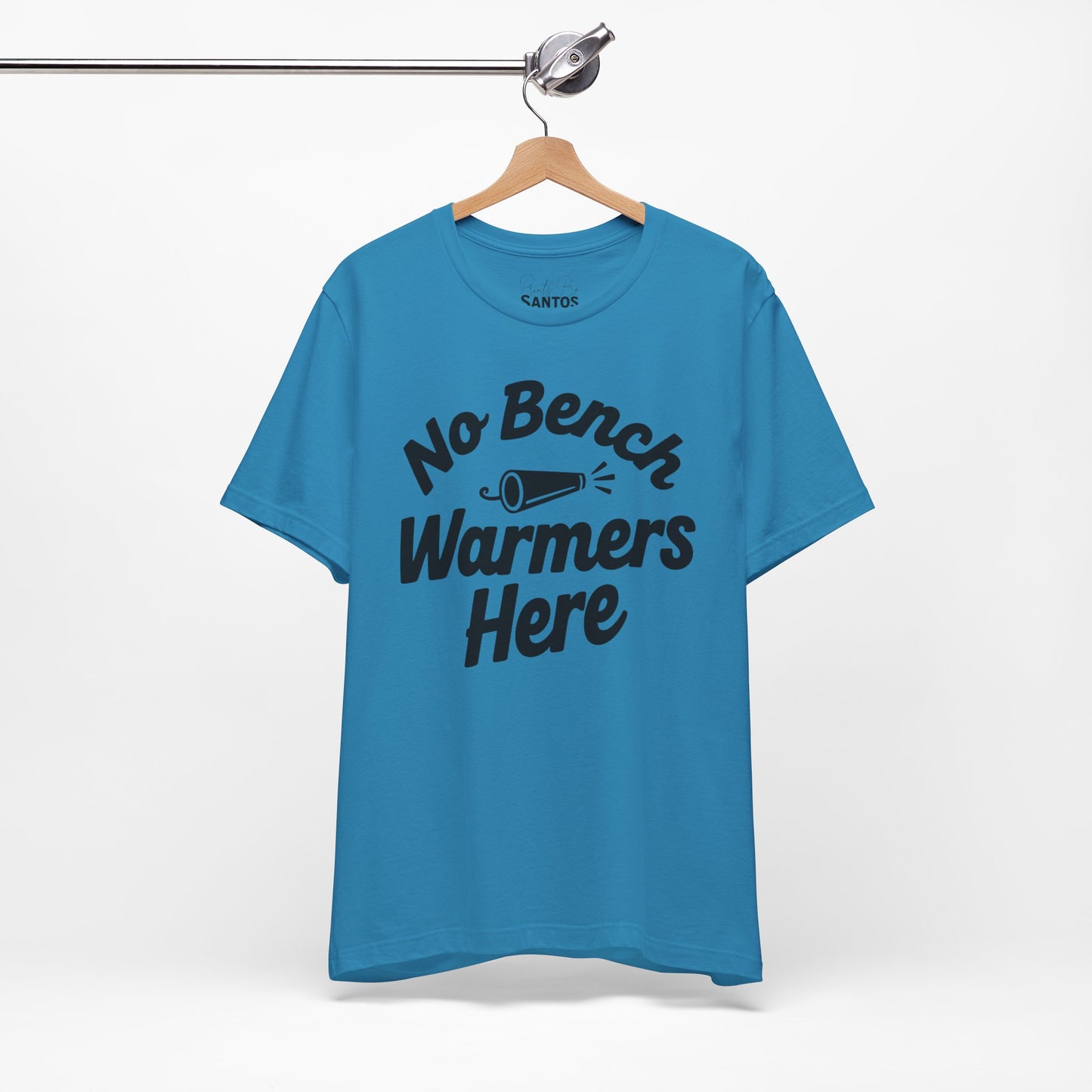 Unisex Sports Tee - 'No Bench Warmers Here' - Motivational Shirt for Athletes, Fitness Fans, Coaches, Workouts, Gift Idea