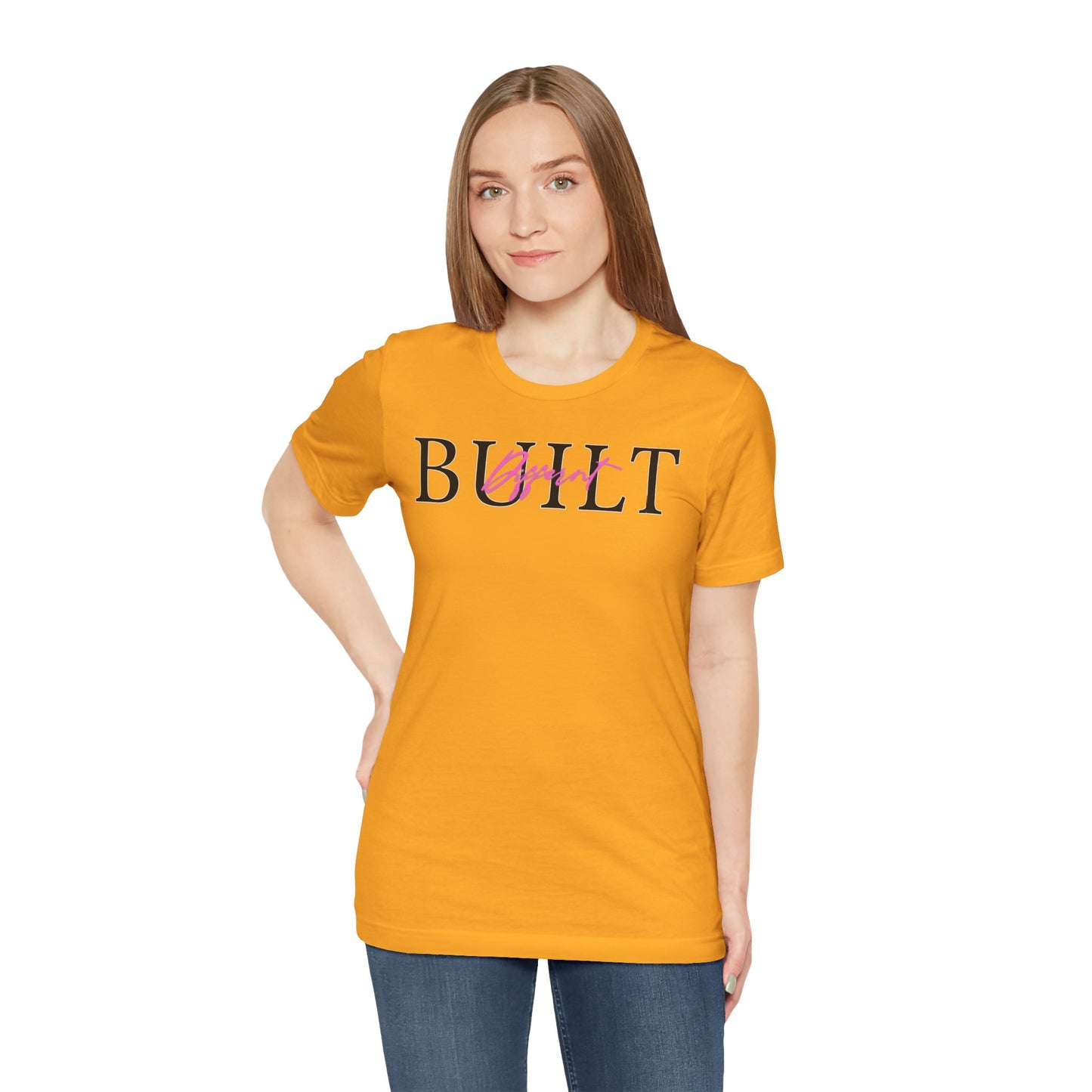 BUILT Unisex Jersey Tee - Casual Everyday Wear, Gift for Him/Her, Fitness Motivation, Birthday Present, Stylish Outfit