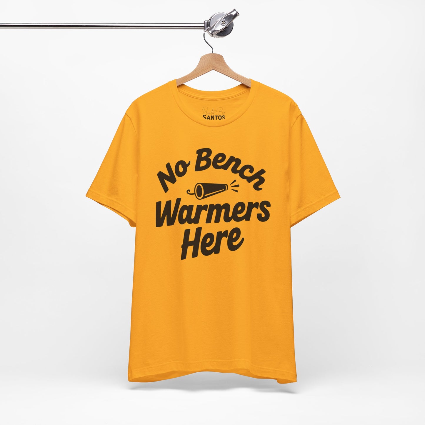 Unisex Sports Tee - 'No Bench Warmers Here' - Motivational Shirt for Athletes, Fitness Fans, Coaches, Workouts, Gift Idea