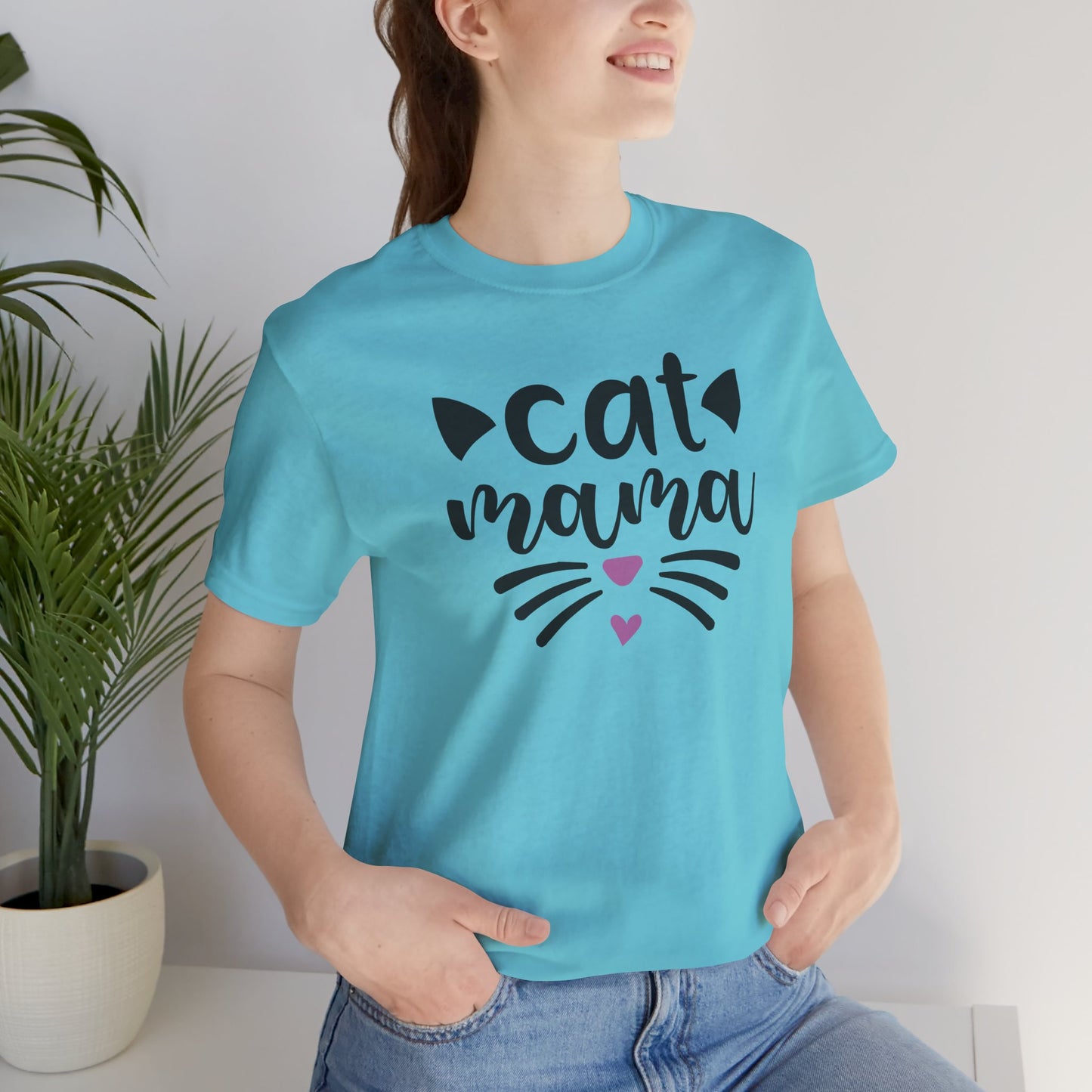 Cat Mama Unisex Jersey Tee | Cute Cat Lover Shirt, Pet Mom Gift, Animal Lover Apparel, Casual Outfit, Birthday Gift