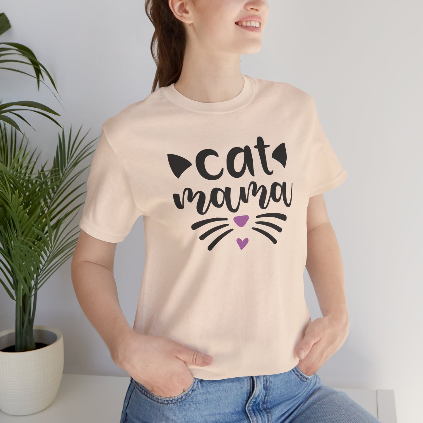 Cat Mama Unisex Jersey Tee | Cute Cat Lover Shirt, Pet Mom Gift, Animal Lover Apparel, Casual Outfit, Birthday Gift
