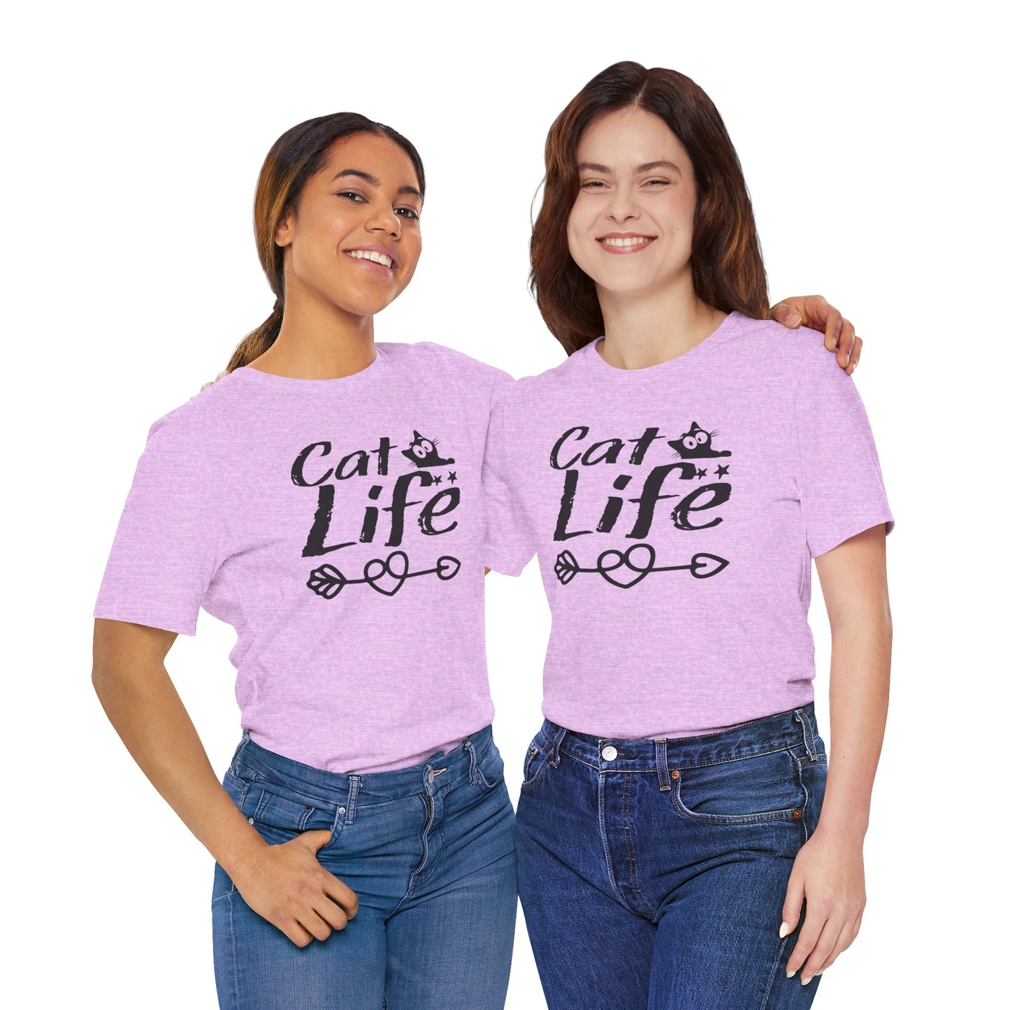 Cat Life Unisex Tee, Perfect Gift for Cat Lovers, Pet Lover T-Shirt, Casual Wear for Animal Lovers, Gifts for Birthdays and Holidays