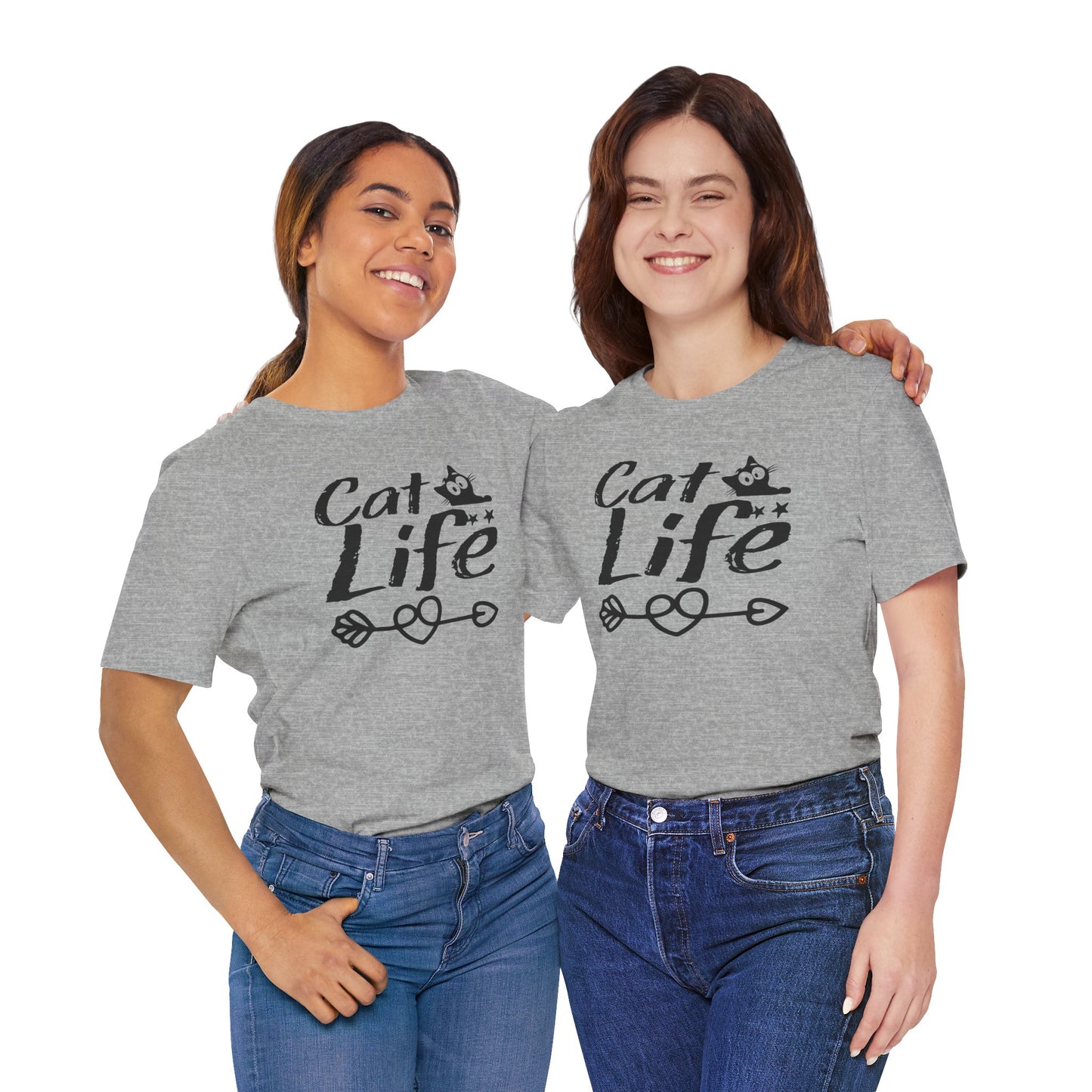 Cat Life Unisex Tee, Perfect Gift for Cat Lovers, Pet Lover T-Shirt, Casual Wear for Animal Lovers, Gifts for Birthdays and Holidays