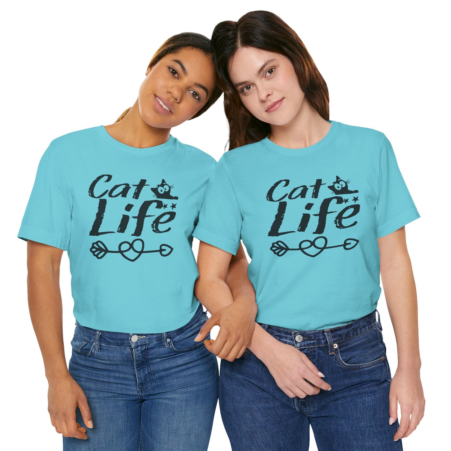 Cat Life Unisex Tee, Perfect Gift for Cat Lovers, Pet Lover T-Shirt, Casual Wear for Animal Lovers, Gifts for Birthdays and Holidays