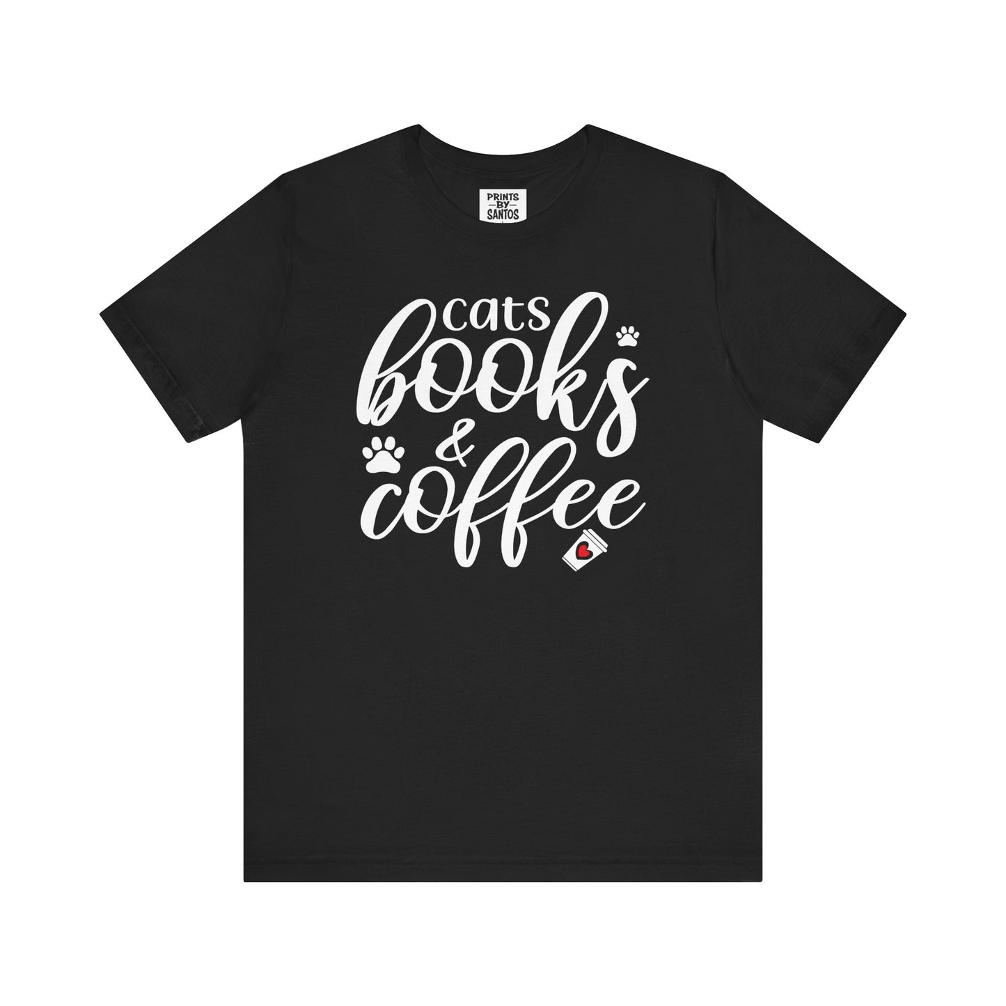 Cats, Books & Coffee Tee - Perfect Gift for Cat Lovers, Readers, Cozy Nights, Bookish Apparel, Pet Lovers