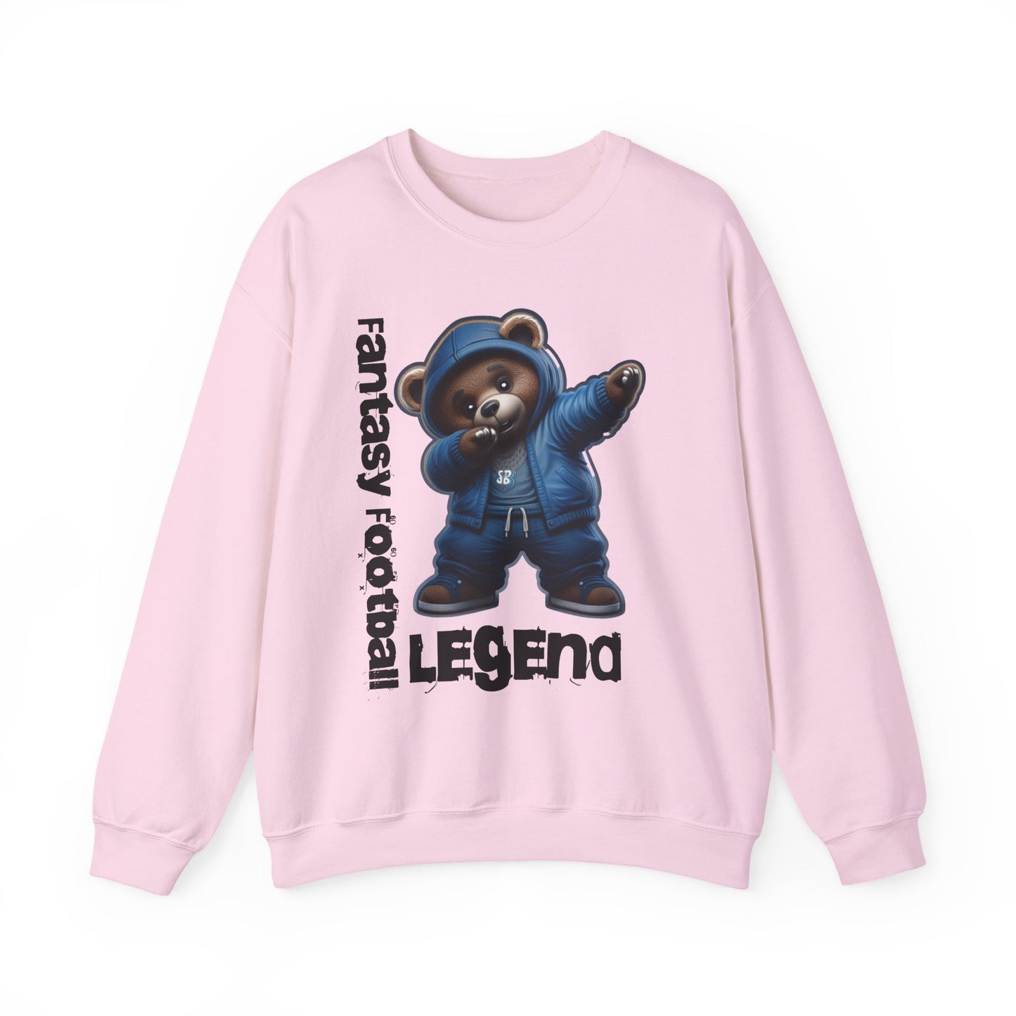 Fantasy Football Legend Unisex Crewneck Sweatshirt, Cozy Sportswear, Gift for Sports Fans, Fall Layering, Cute Bear Design