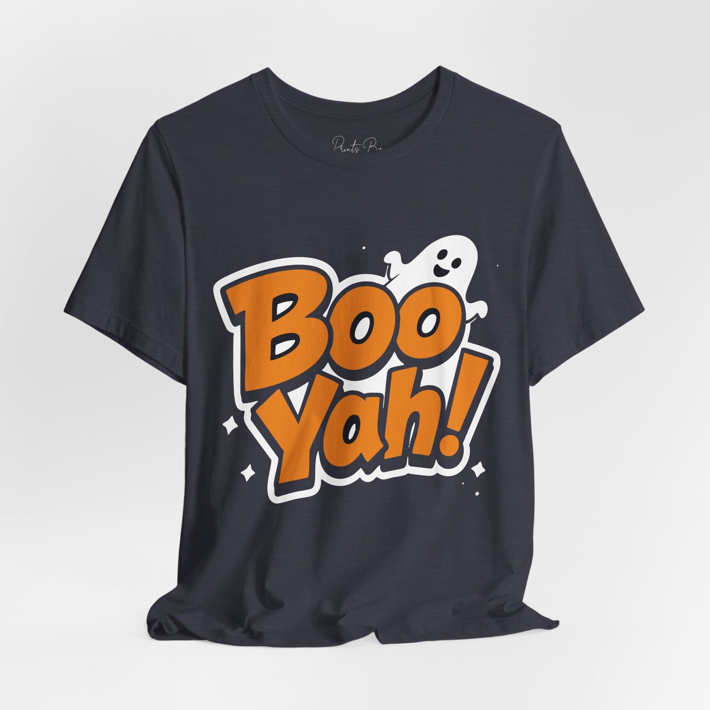 Halloween Ghost Boo Yah Tee, Funny Halloween Shirt, Unisex Short Sleeve Top, Spooky Party Tee, Trick or Treat Apparel