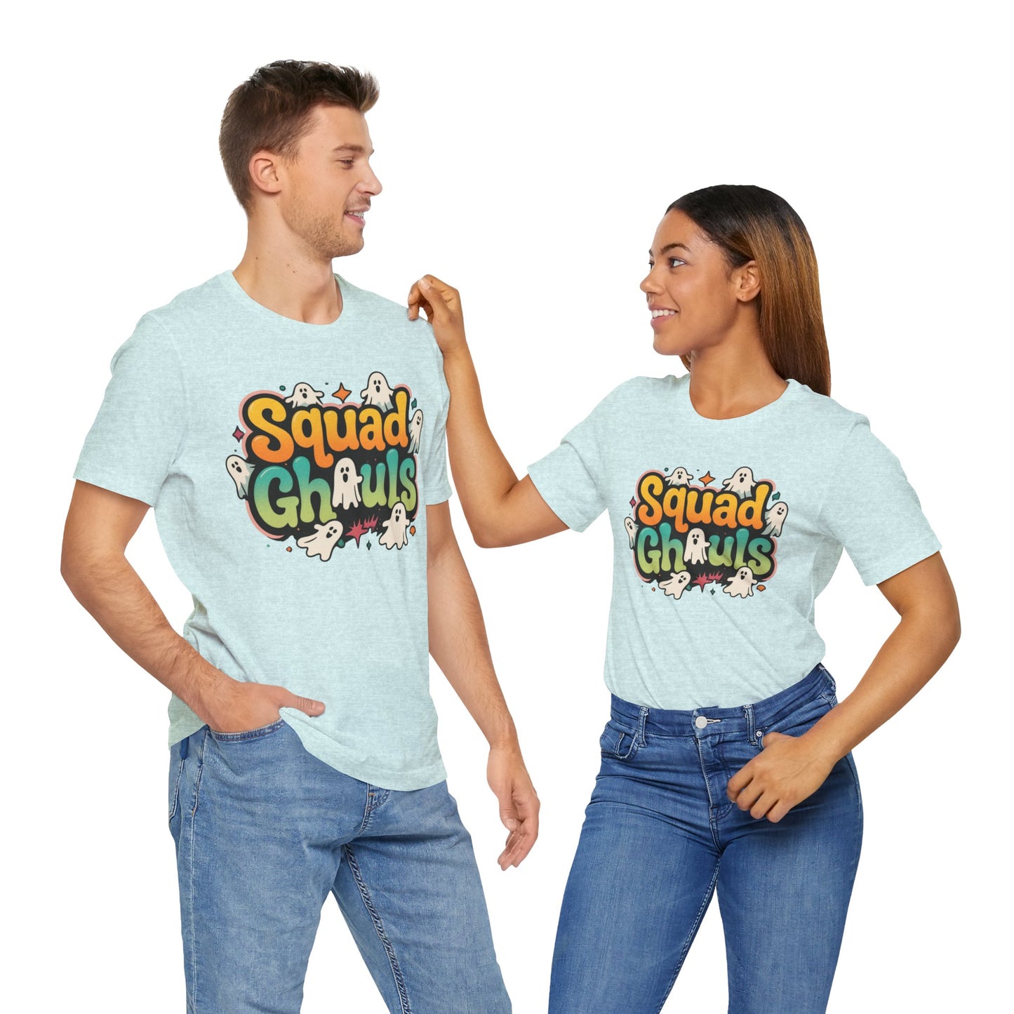 Unisex Ghost Squad Tee, Halloween Shirt, Cute Graphic Tee, Casual Wear, Party Outfits, Fun Gift Idea