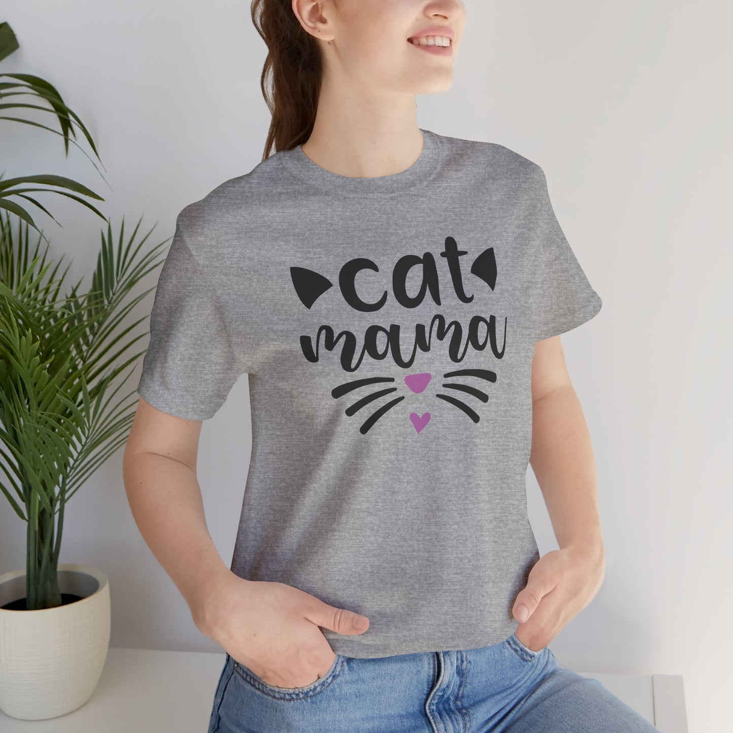Cat Mama Unisex Jersey Tee | Cute Cat Lover Shirt, Pet Mom Gift, Animal Lover Apparel, Casual Outfit, Birthday Gift