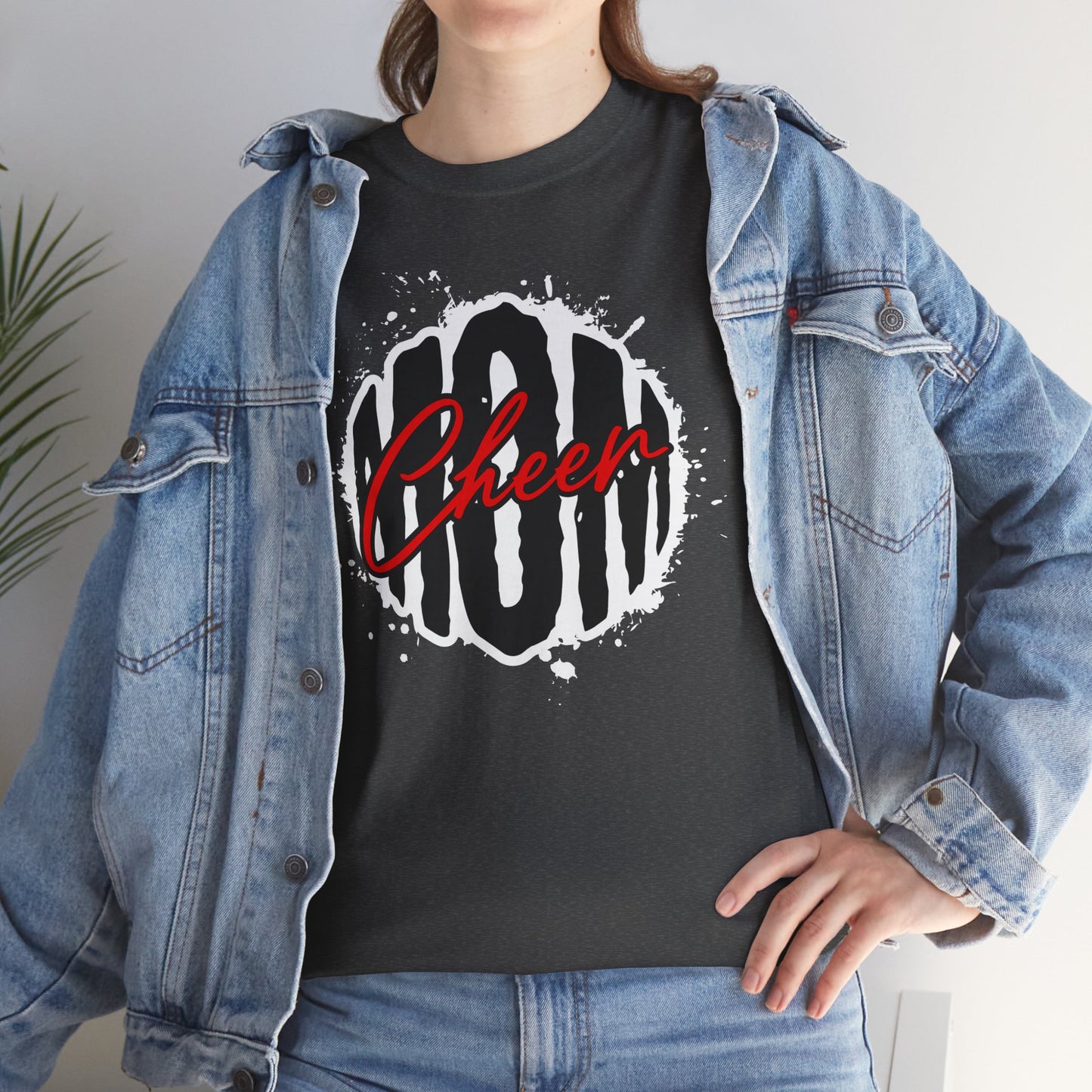 Cheer Unisex Heavy Cotton Tee | Motivational Shirt, Gift for Sports Fans, Casual Wear, Birthday Present, Cheerleading Apparel