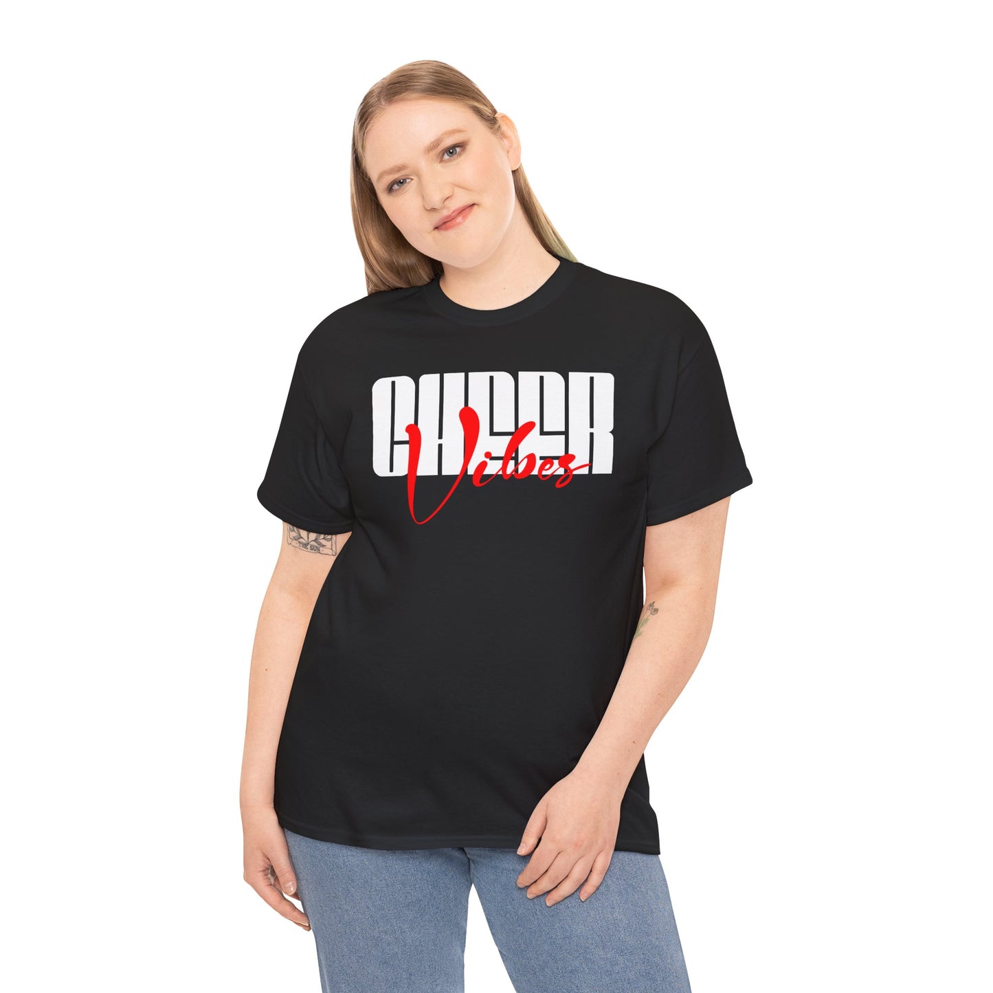 Unisex Heavy Cotton Tee - 'Good Vibes' Graphic Tee, Casual Streetwear, Gift for Friends, Summer Wardrobe Essential, Relaxed Fit T-Shirt
