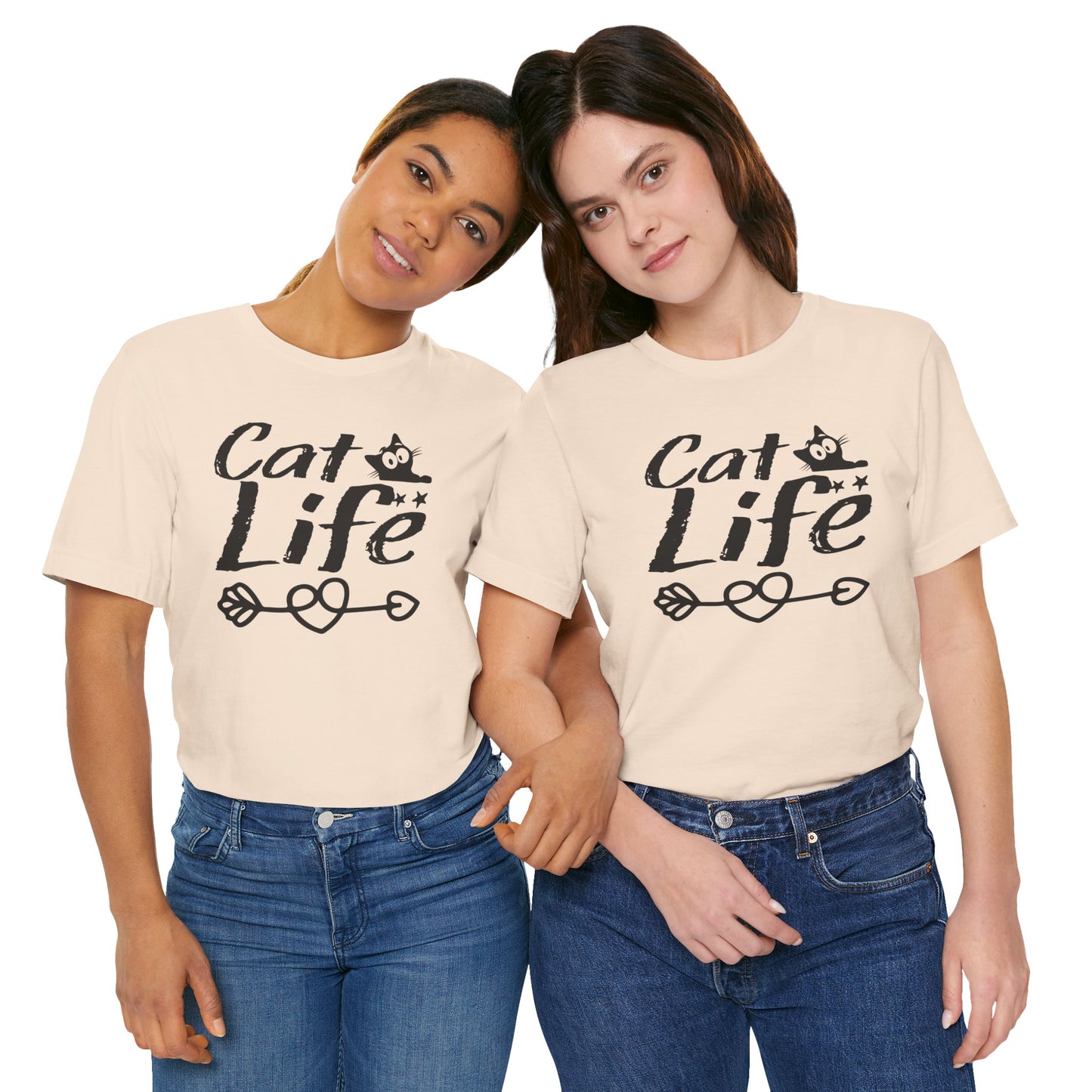 Cat Life Unisex Tee, Perfect Gift for Cat Lovers, Pet Lover T-Shirt, Casual Wear for Animal Lovers, Gifts for Birthdays and Holidays