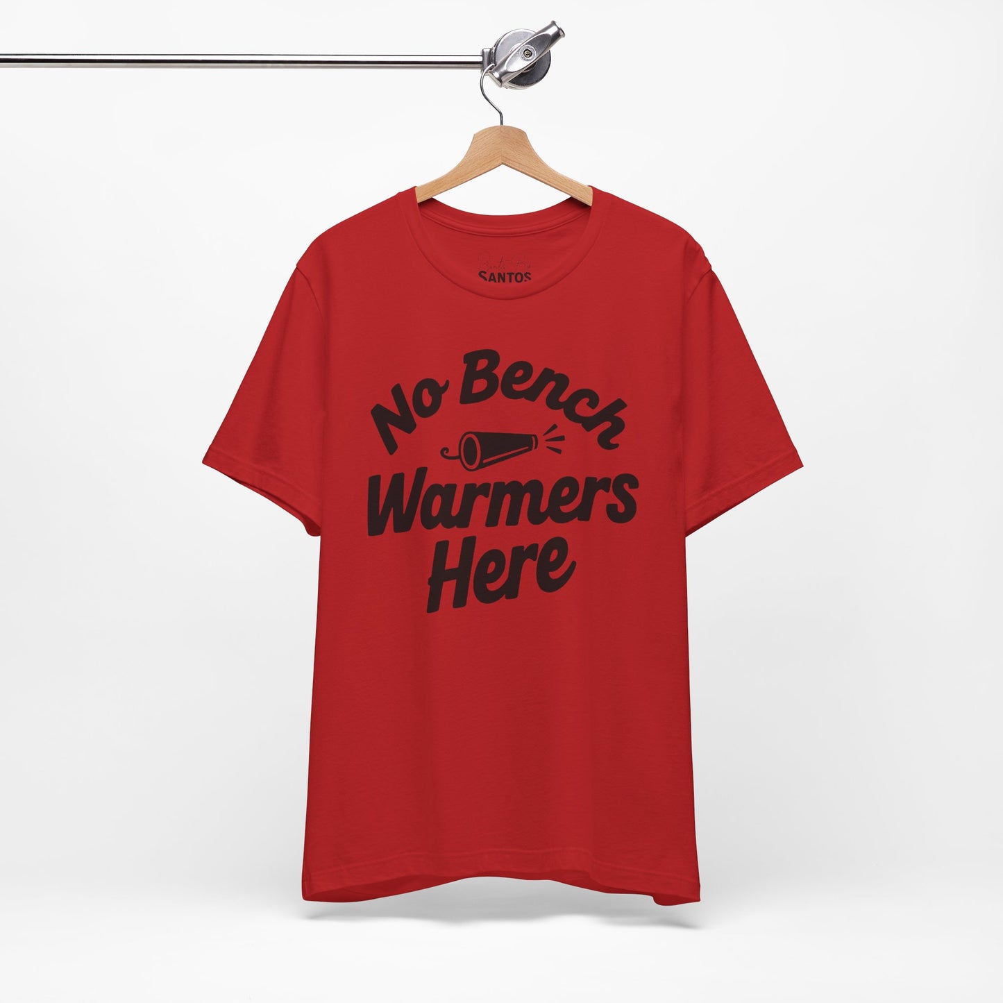 Unisex Sports Tee - 'No Bench Warmers Here' - Motivational Shirt for Athletes, Fitness Fans, Coaches, Workouts, Gift Idea