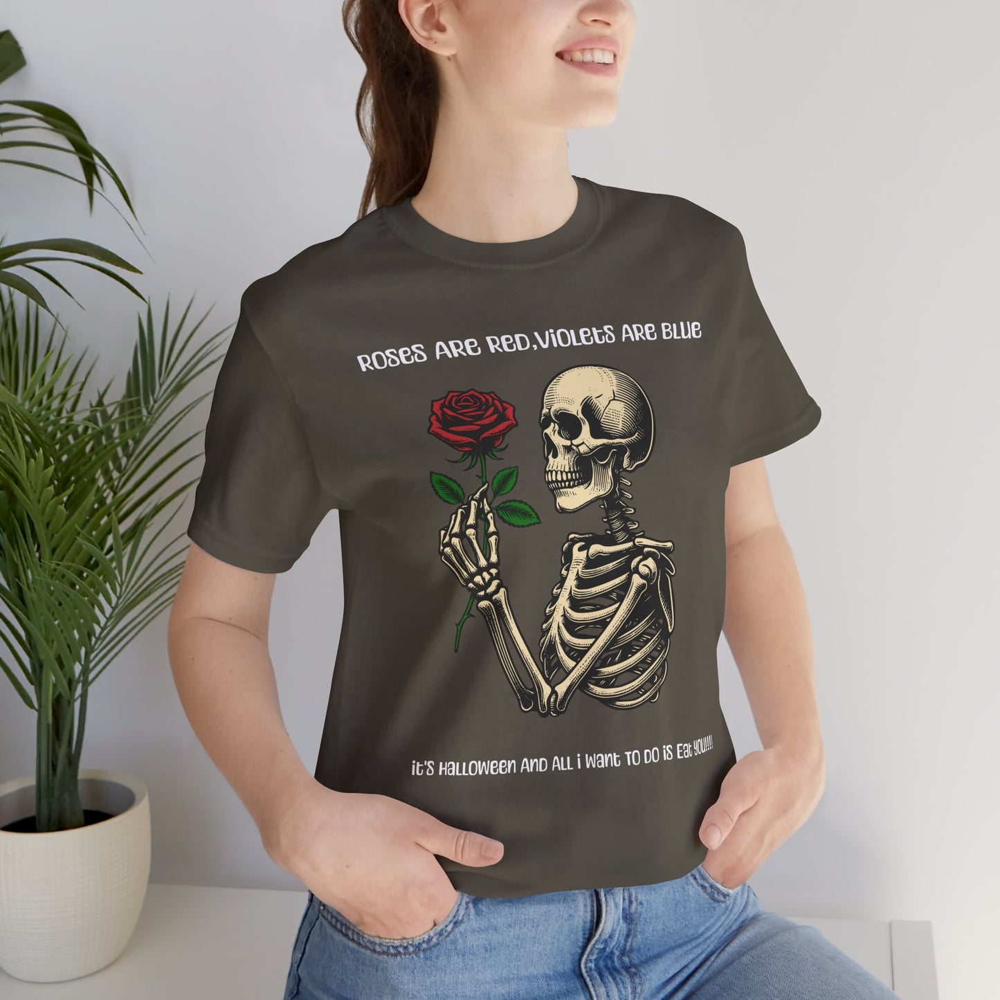 Halloween Skeleton Tee, Unisex Shirt, Spooky Gift, Funny Halloween T-Shirt, Skull Design, Gothic Style, Halloween Party Clothing