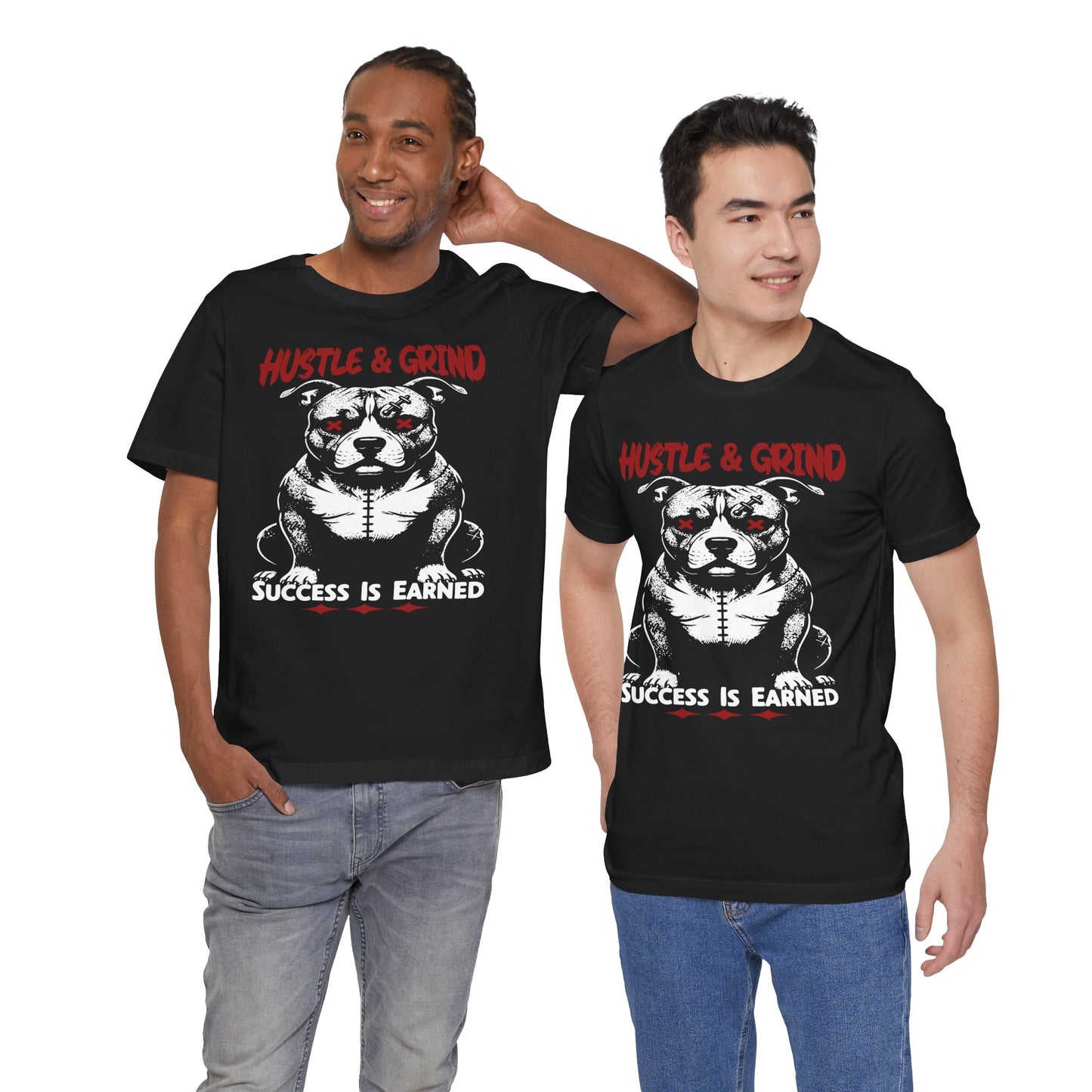 Hustle & Grind Unisex Tee, Motivational Shirt, Fitness Apparel, Success Is Earned Graphic Tee, Unique Gift for Gym Lovers