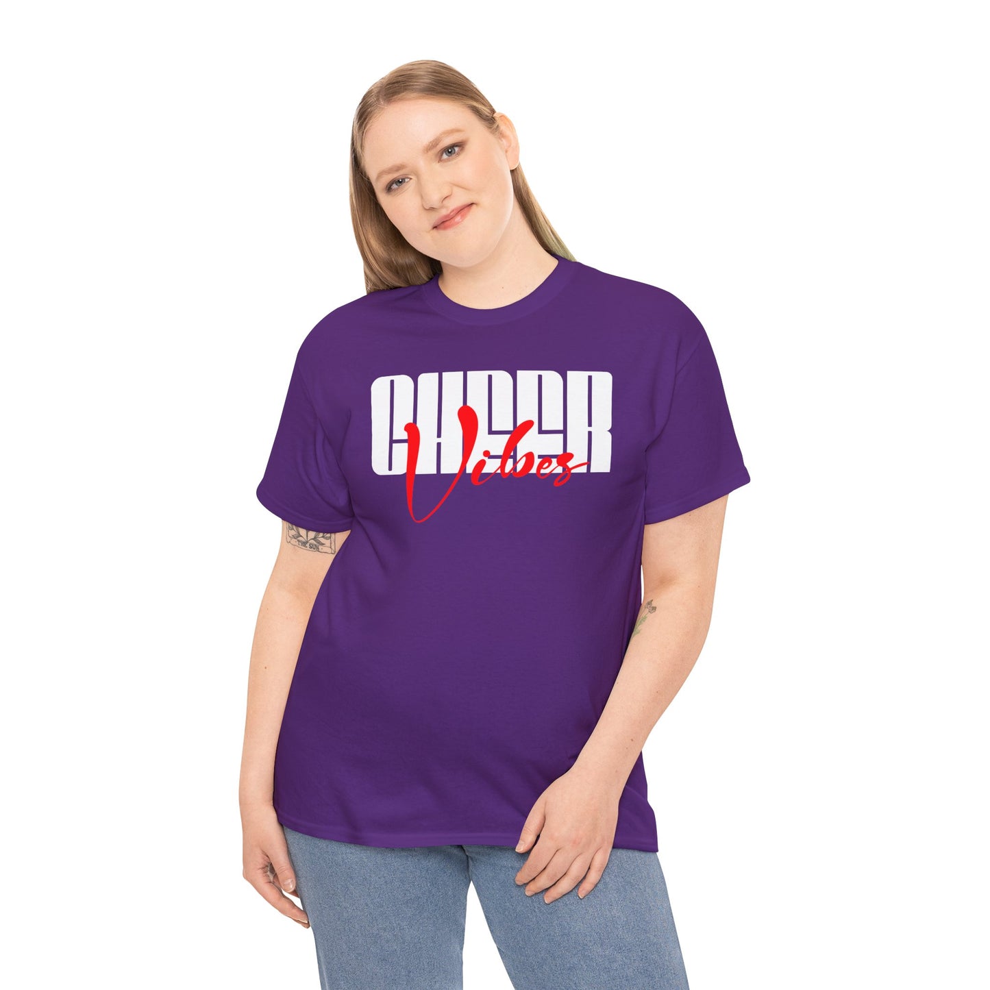 Unisex Heavy Cotton Tee - 'Good Vibes' Graphic Tee, Casual Streetwear, Gift for Friends, Summer Wardrobe Essential, Relaxed Fit T-Shirt