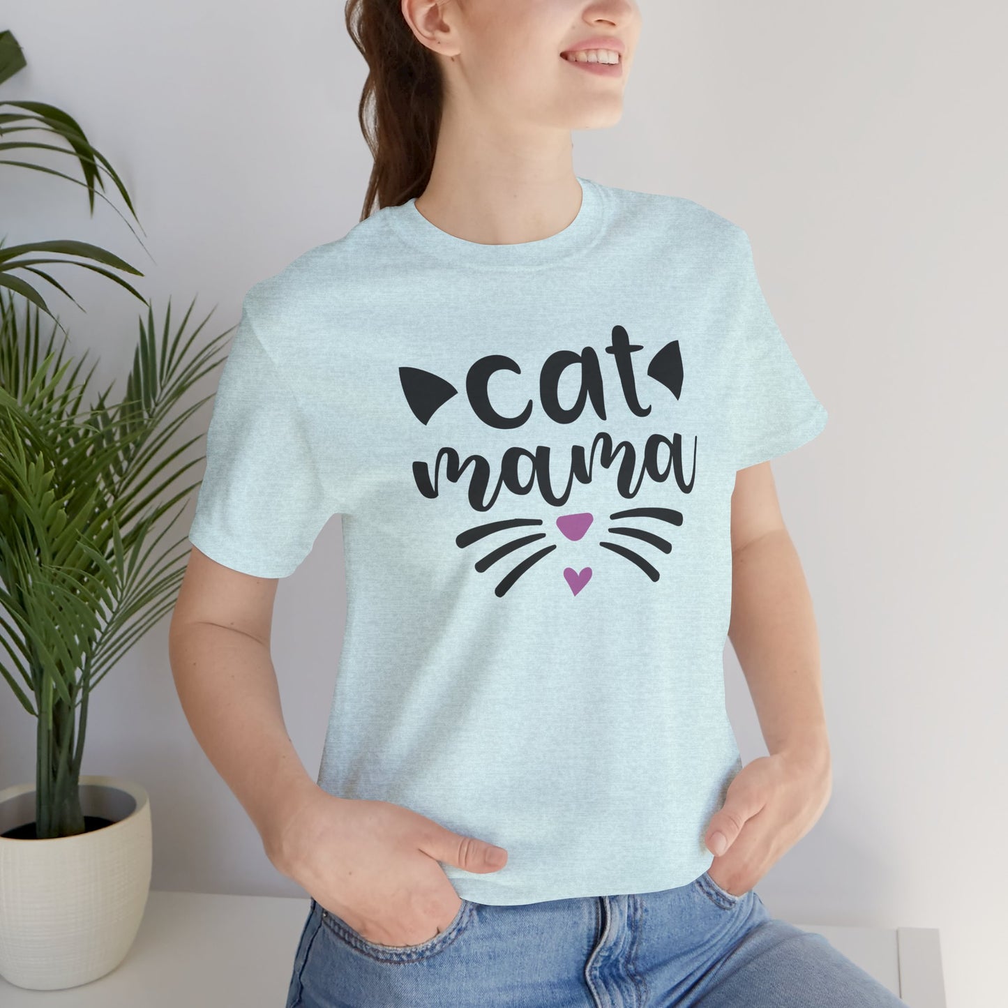 Cat Mama Unisex Jersey Tee | Cute Cat Lover Shirt, Pet Mom Gift, Animal Lover Apparel, Casual Outfit, Birthday Gift