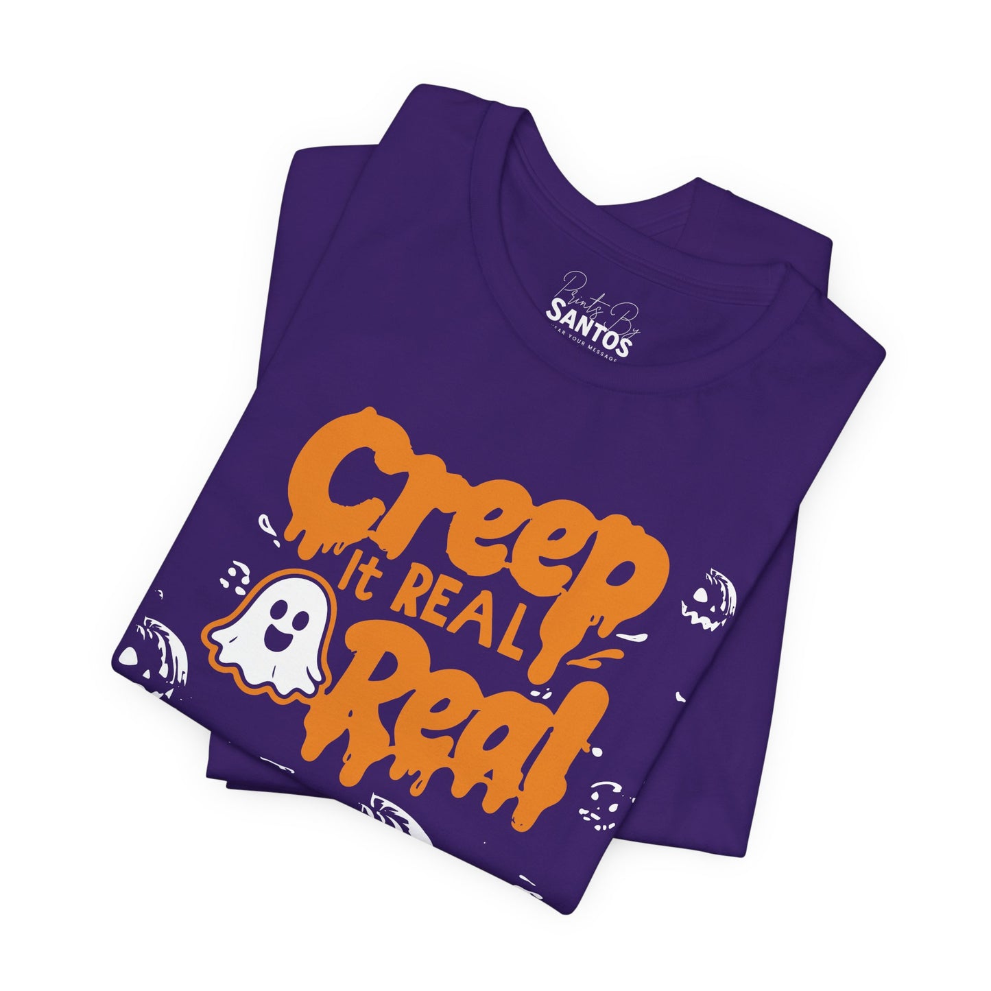 Halloween Creep It Real Tee, Unisex Jersey Shirt, Spooky Season T-Shirt, Funny Ghost Top, Halloween Party Wear, Gifts for Halloween Lovers