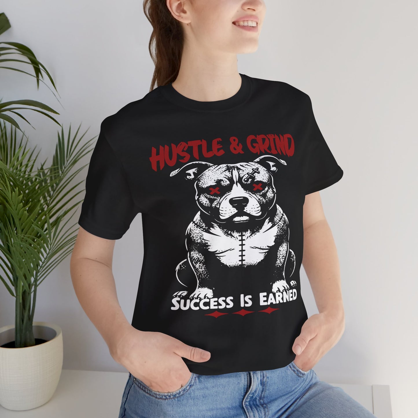 Hustle & Grind Unisex Tee, Motivational Shirt, Fitness Apparel, Success Is Earned Graphic Tee, Unique Gift for Gym Lovers