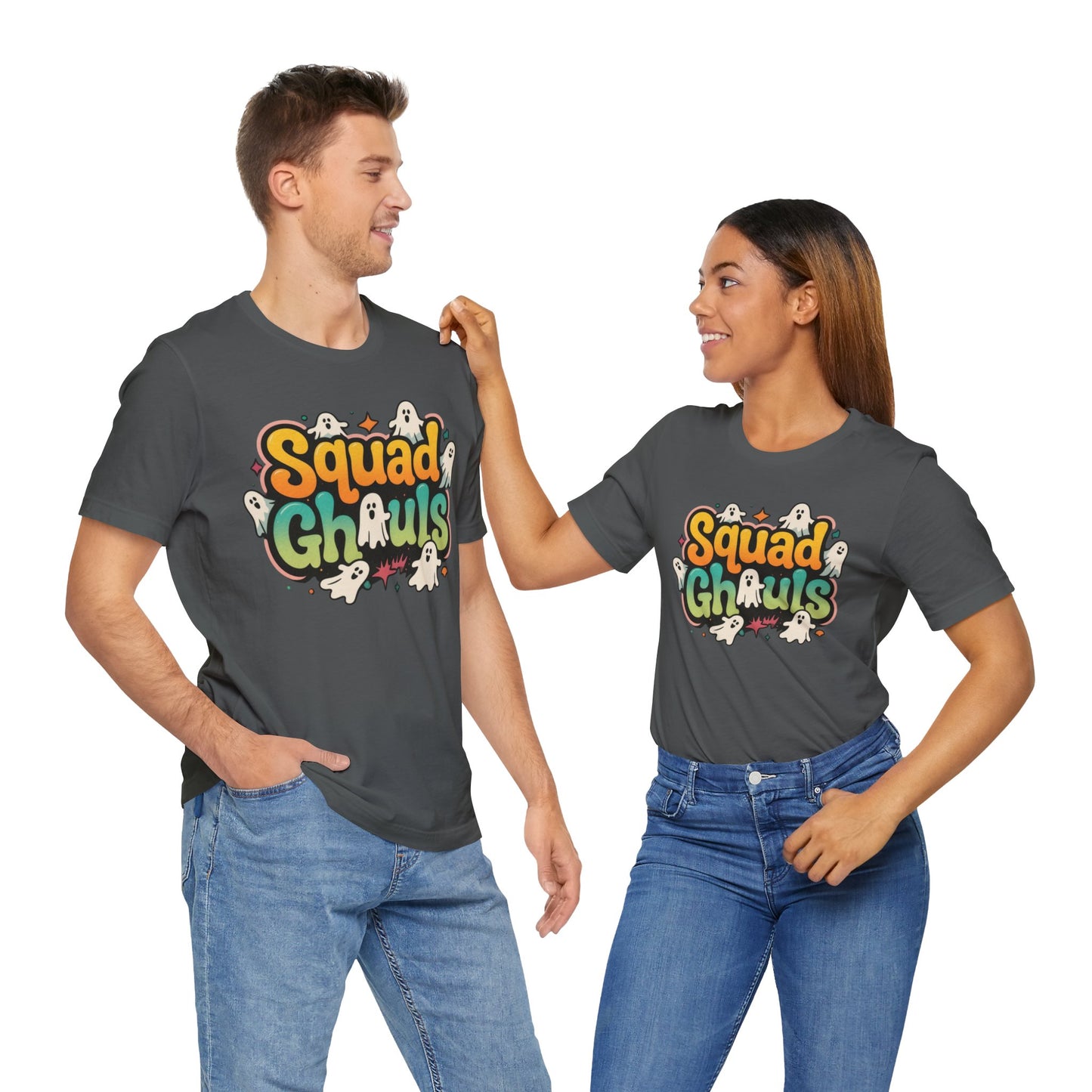Unisex Ghost Squad Tee, Halloween Shirt, Cute Graphic Tee, Casual Wear, Party Outfits, Fun Gift Idea