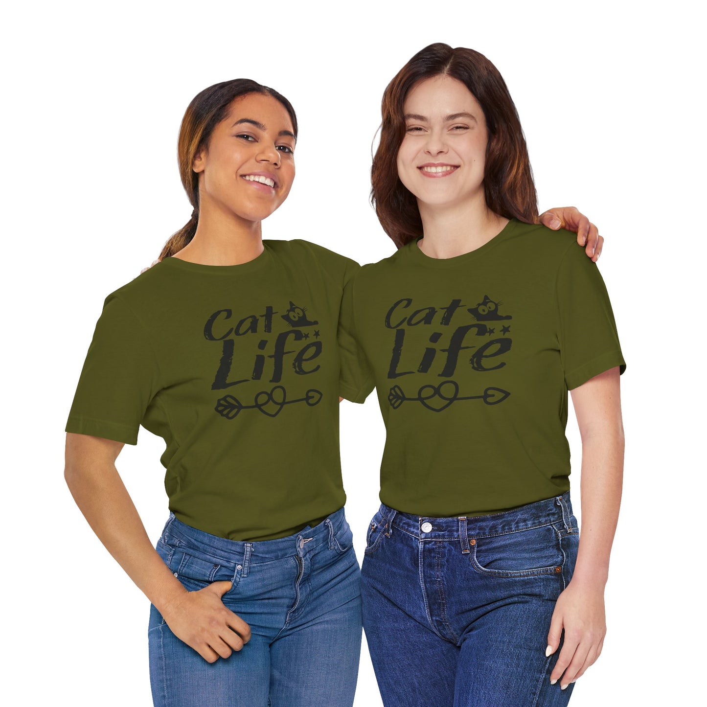 Cat Life Unisex Tee, Perfect Gift for Cat Lovers, Pet Lover T-Shirt, Casual Wear for Animal Lovers, Gifts for Birthdays and Holidays