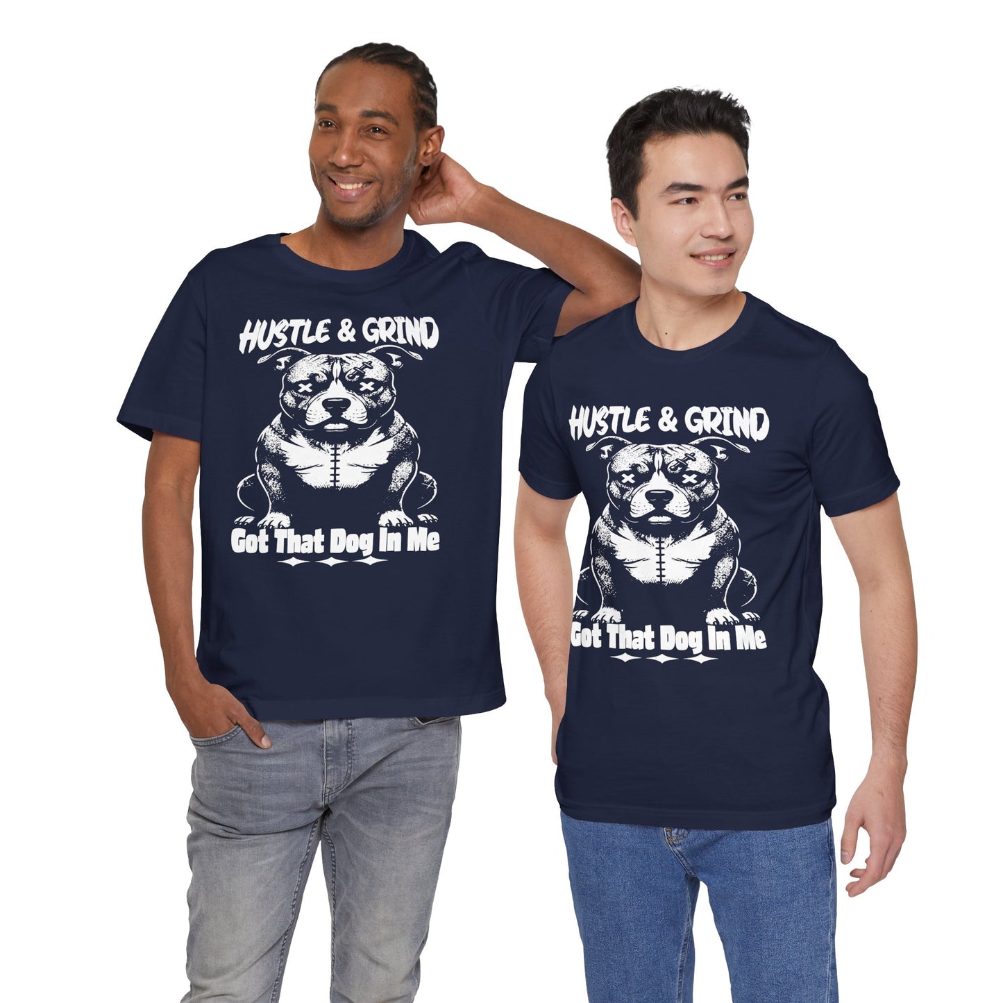 Unisex Dog Lover Tee - Hustle & Grind, Pitbull Shirt, Fitness T-Shirt, Dog Mom Gift, Workout Apparel