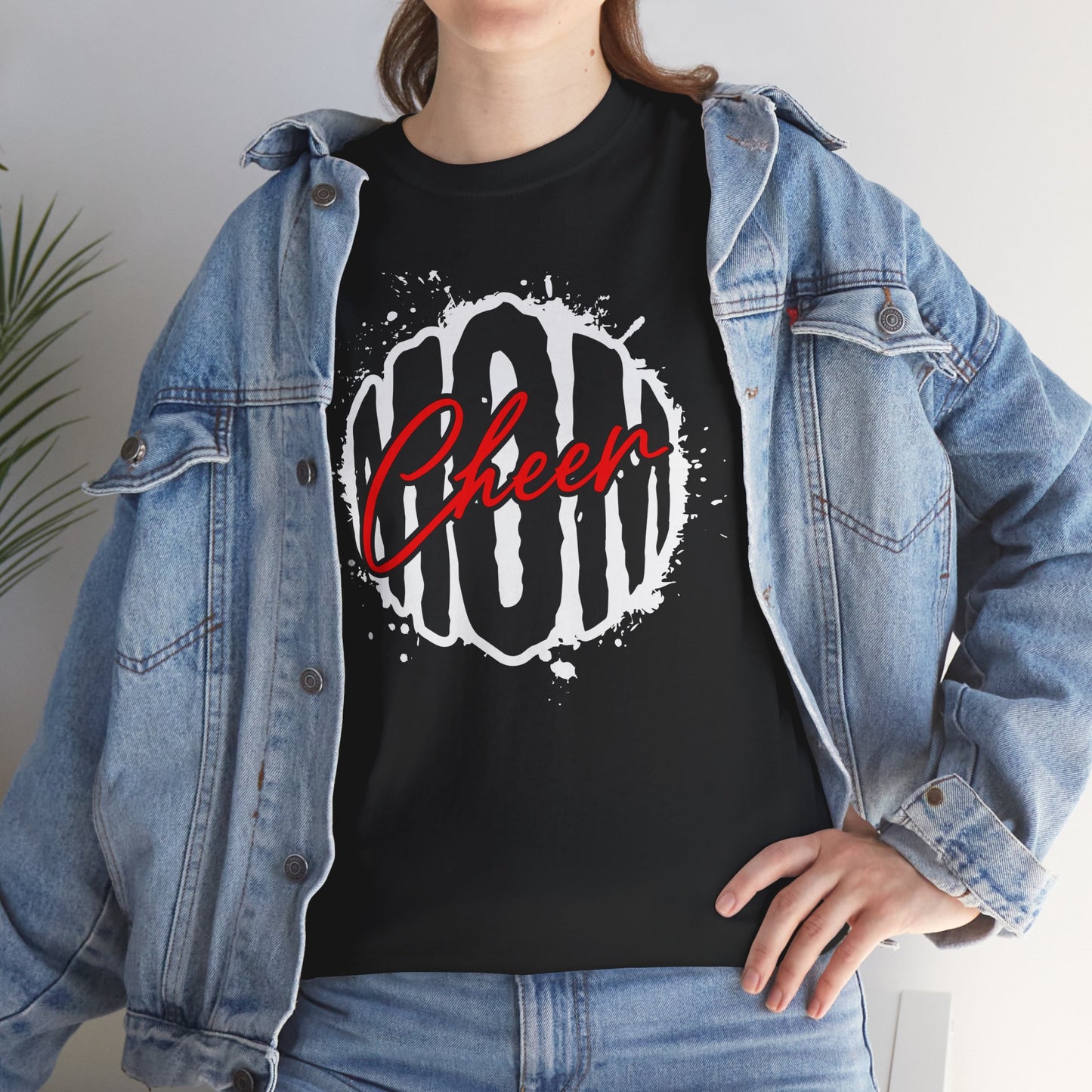 Cheer Unisex Heavy Cotton Tee | Motivational Shirt, Gift for Sports Fans, Casual Wear, Birthday Present, Cheerleading Apparel