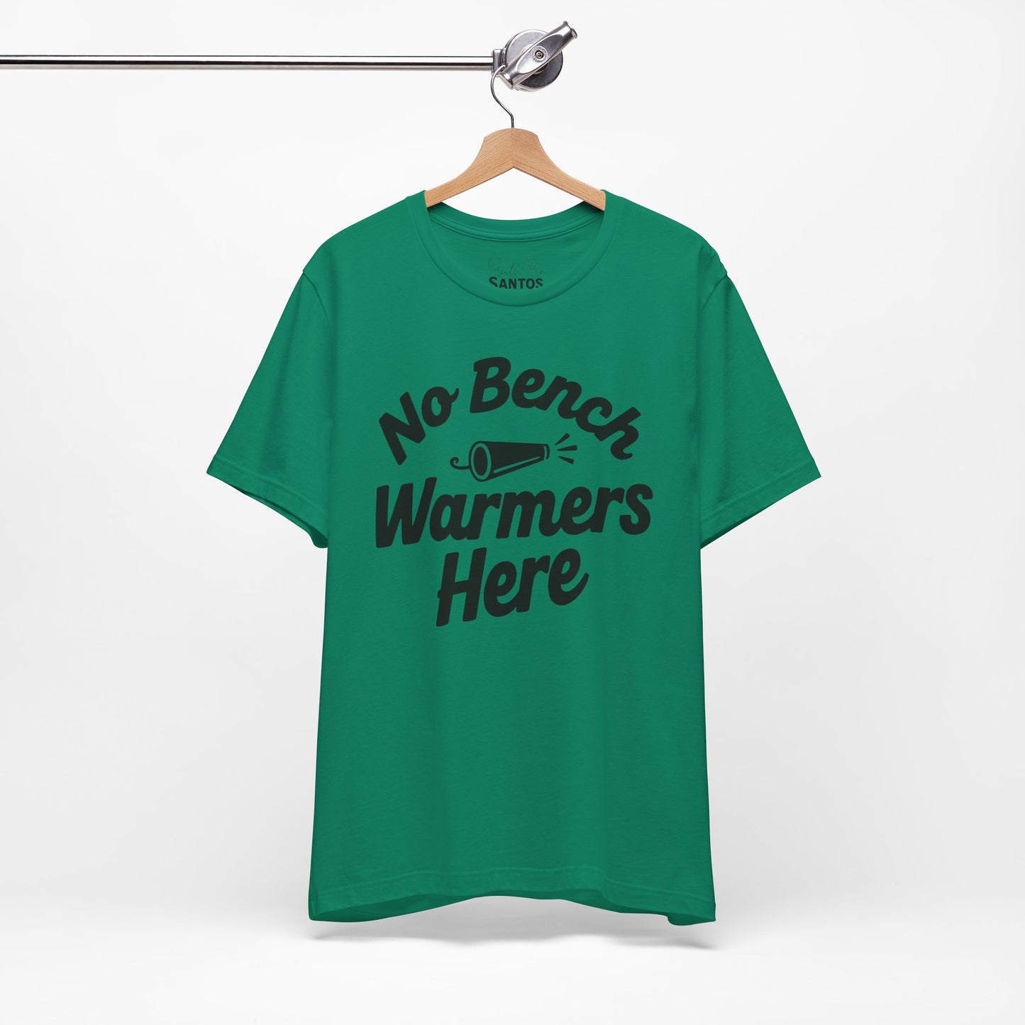 Unisex Sports Tee - 'No Bench Warmers Here' - Motivational Shirt for Athletes, Fitness Fans, Coaches, Workouts, Gift Idea