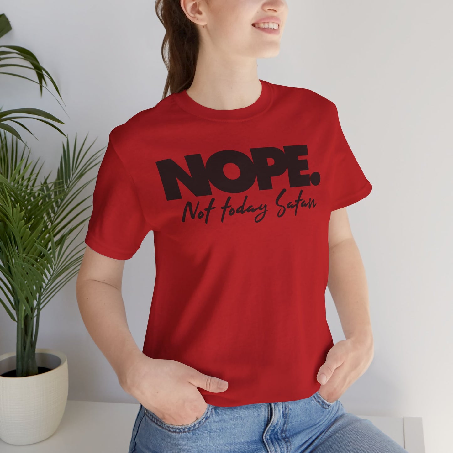 Funny Quote Unisex Tee - "NOPE. Not Today Satan" - Perfect Gift for Friends, Casual Wear, Humor Tee, Everyday Comfort, Birthday Gift