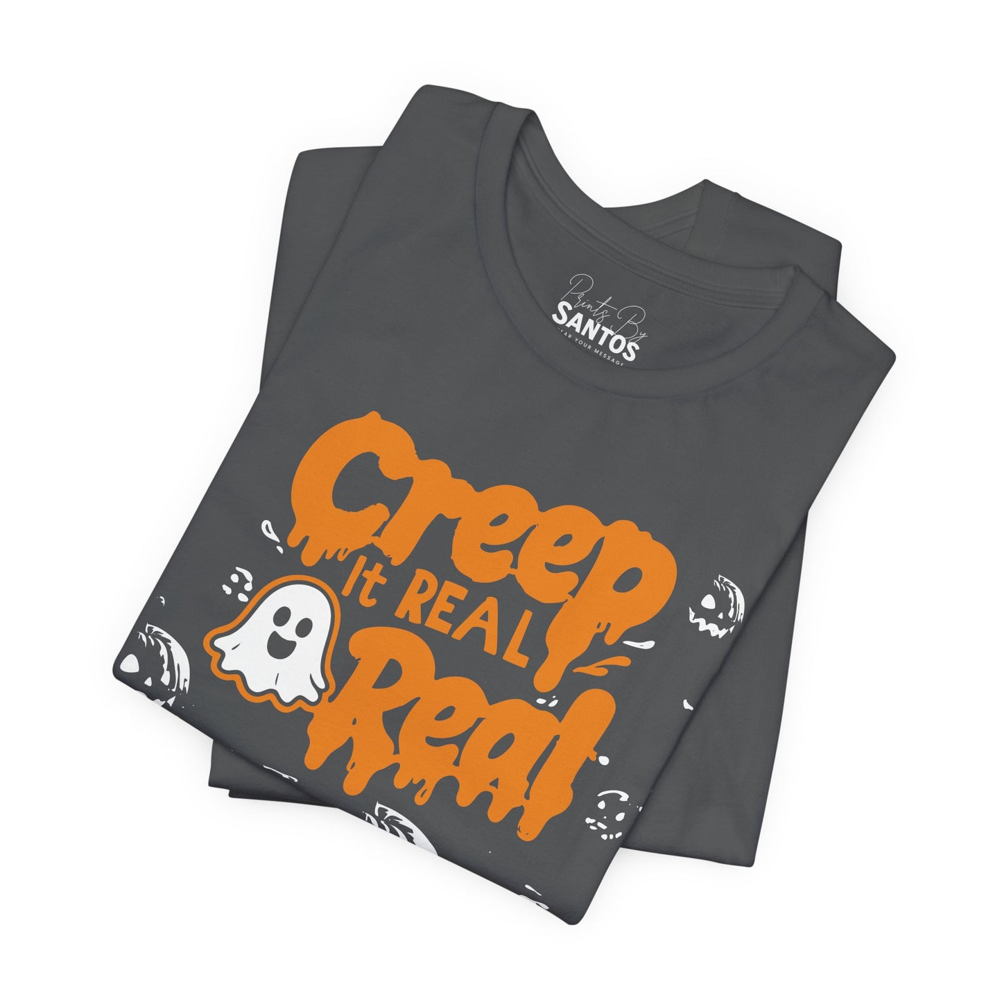 Halloween Creep It Real Tee, Unisex Jersey Shirt, Spooky Season T-Shirt, Funny Ghost Top, Halloween Party Wear, Gifts for Halloween Lovers
