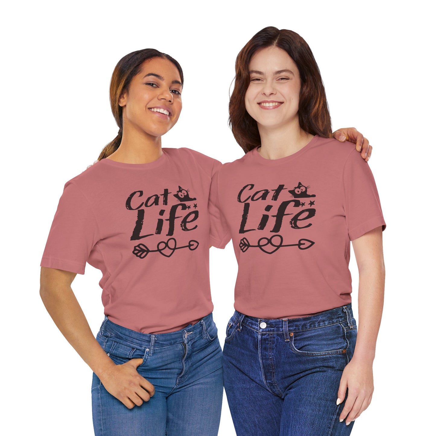 Cat Life Unisex Tee, Perfect Gift for Cat Lovers, Pet Lover T-Shirt, Casual Wear for Animal Lovers, Gifts for Birthdays and Holidays