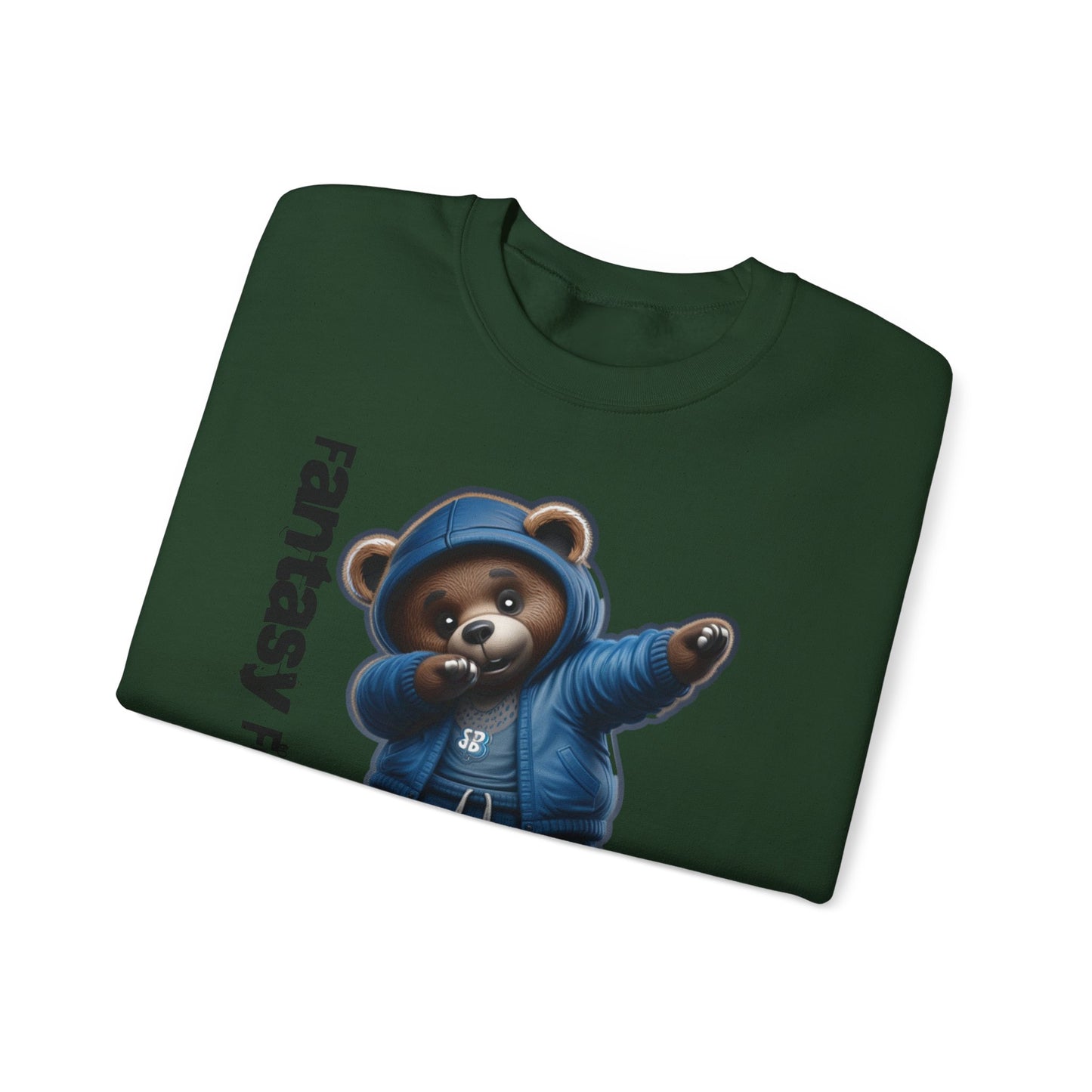 Fantasy Football Legend Unisex Crewneck Sweatshirt, Cozy Sportswear, Gift for Sports Fans, Fall Layering, Cute Bear Design