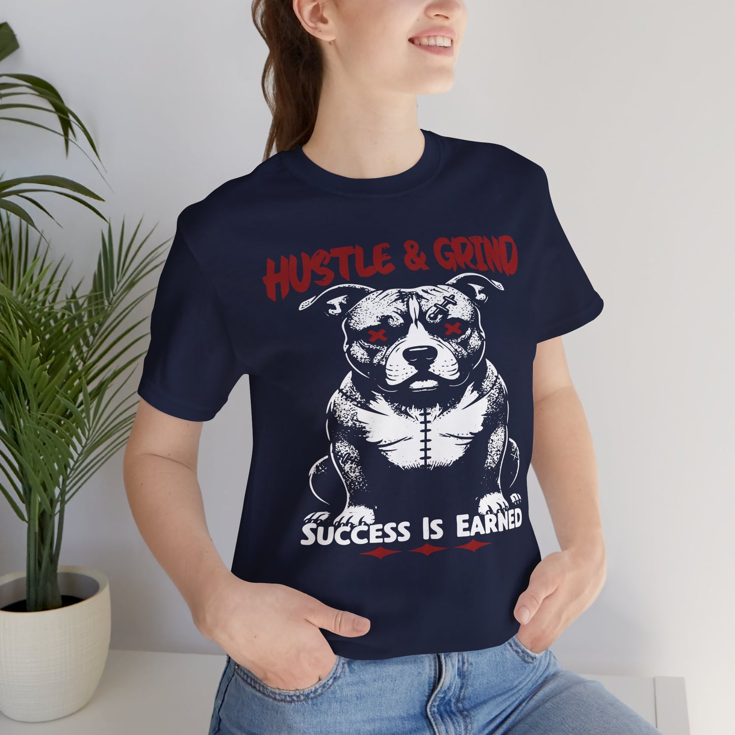 Hustle & Grind Unisex Tee, Motivational Shirt, Fitness Apparel, Success Is Earned Graphic Tee, Unique Gift for Gym Lovers