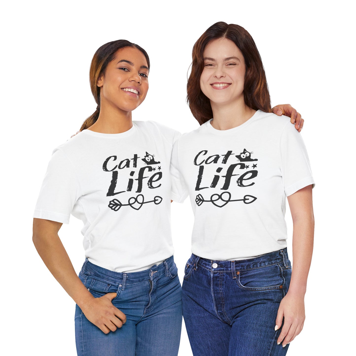 Cat Life Unisex Tee, Perfect Gift for Cat Lovers, Pet Lover T-Shirt, Casual Wear for Animal Lovers, Gifts for Birthdays and Holidays