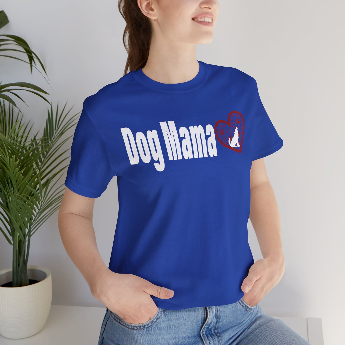 Dog Mama Unisex Tee with Heart Design