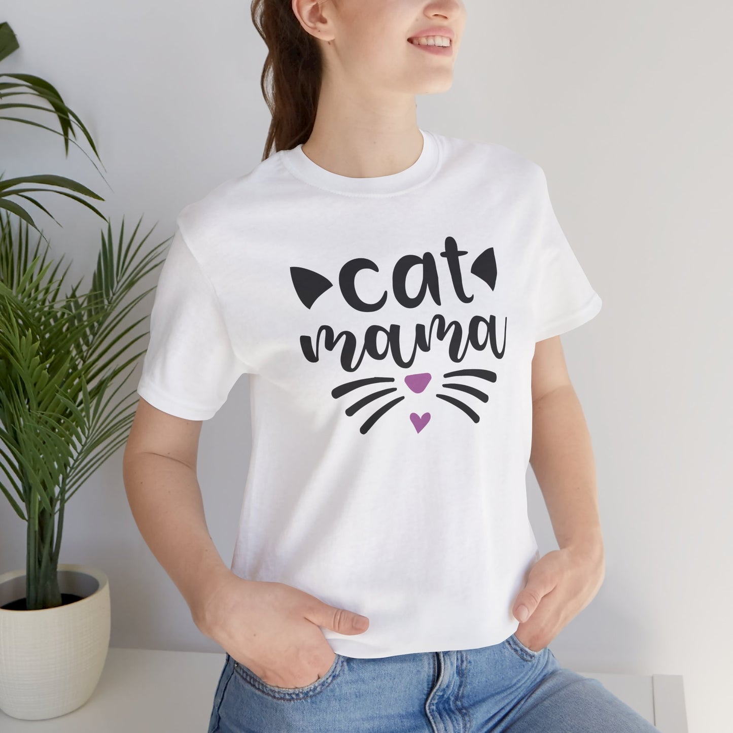 Cat Mama Unisex Jersey Tee | Cute Cat Lover Shirt, Pet Mom Gift, Animal Lover Apparel, Casual Outfit, Birthday Gift