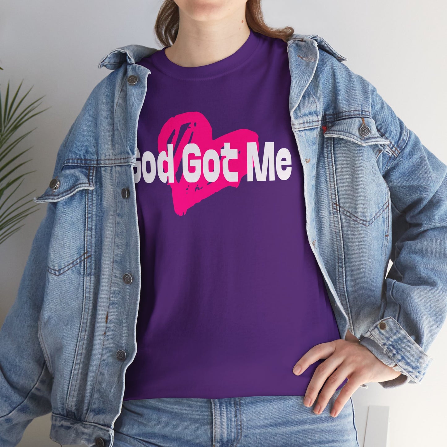 God Got Me Unisex Heavy Cotton Tee, Casual Wear, Faith-Based Gift, Christian Apparel, Inspirational Fashion, Everyday Comfort
