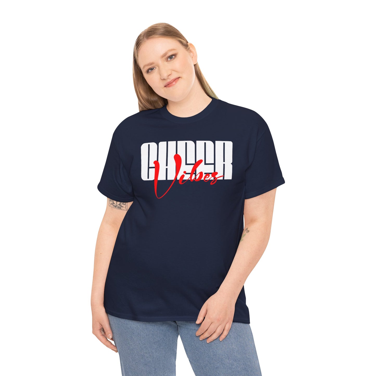 Unisex Heavy Cotton Tee - 'Good Vibes' Graphic Tee, Casual Streetwear, Gift for Friends, Summer Wardrobe Essential, Relaxed Fit T-Shirt