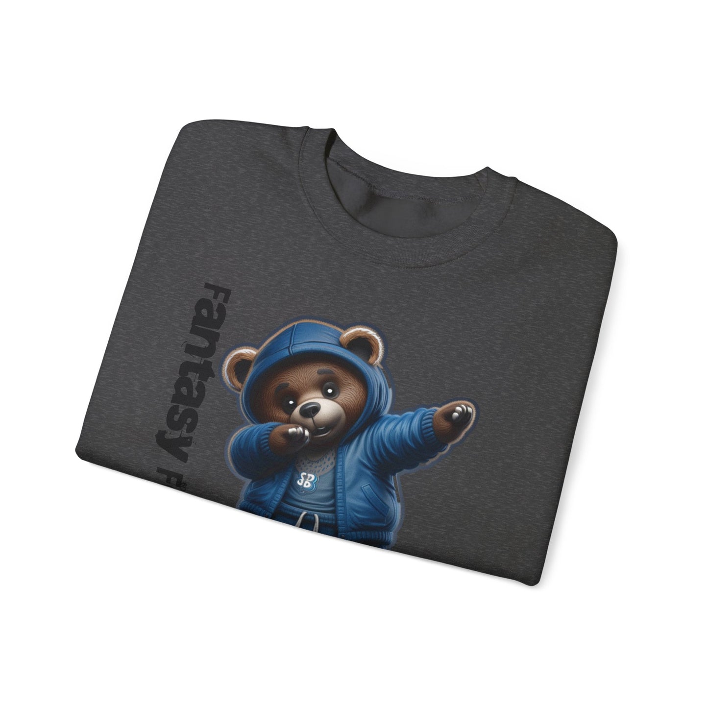 Fantasy Football Legend Unisex Crewneck Sweatshirt, Cozy Sportswear, Gift for Sports Fans, Fall Layering, Cute Bear Design