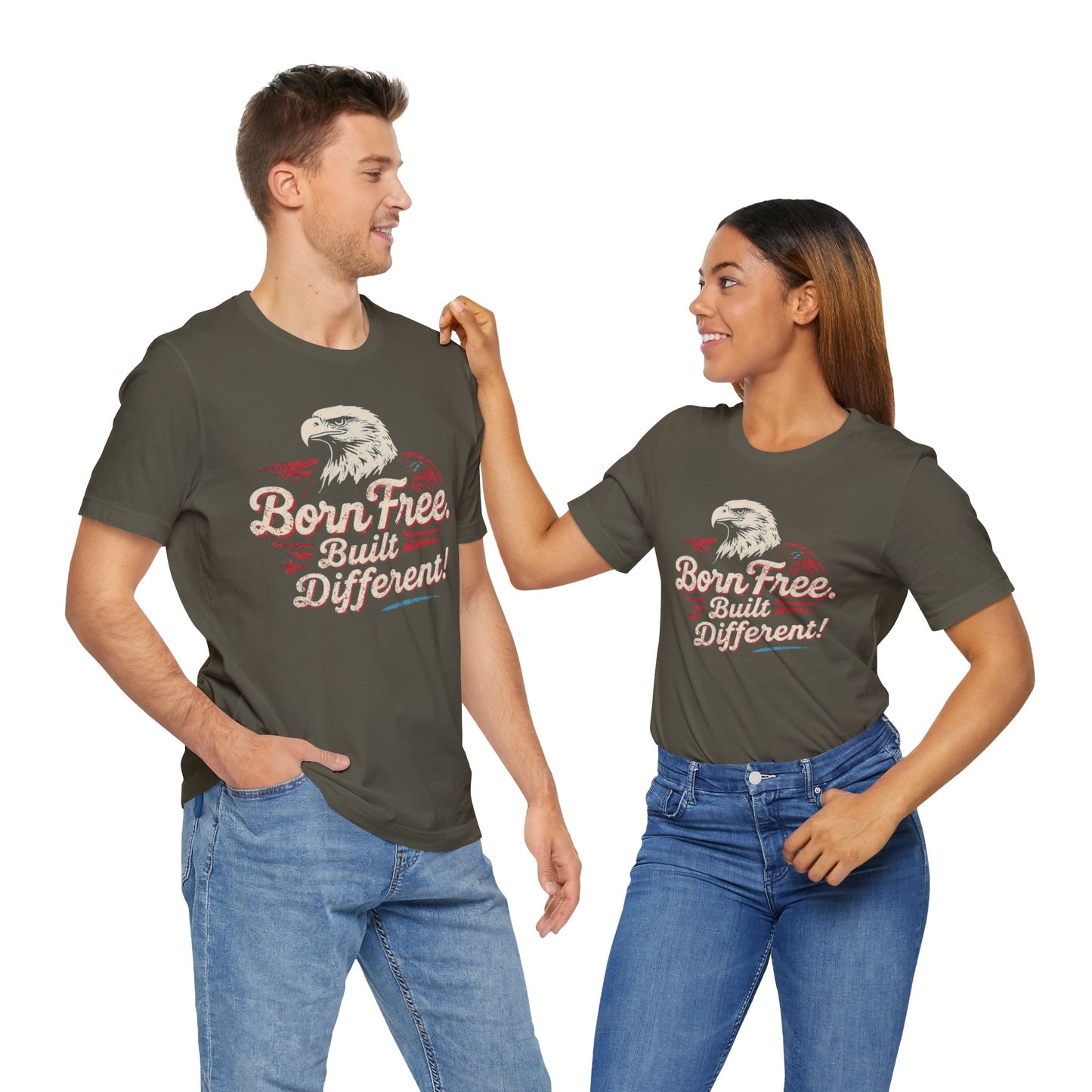 Born Free Eagle Graphic Tee | Unisex Jersey Short Sleeve Shirt, Freedom Apparel, Nature Lover Gift, Casual Style