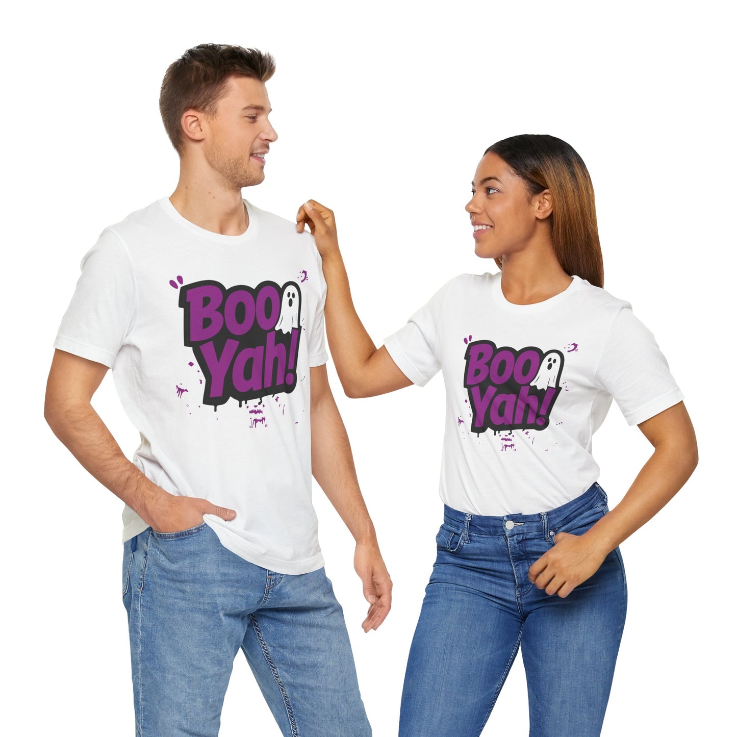Boo Yah! Halloween Tee - Unisex Jersey Short Sleeve, Fun Ghost Graphic, Perfect for Halloween Parties, Costume Events, Casual Wear, [...]