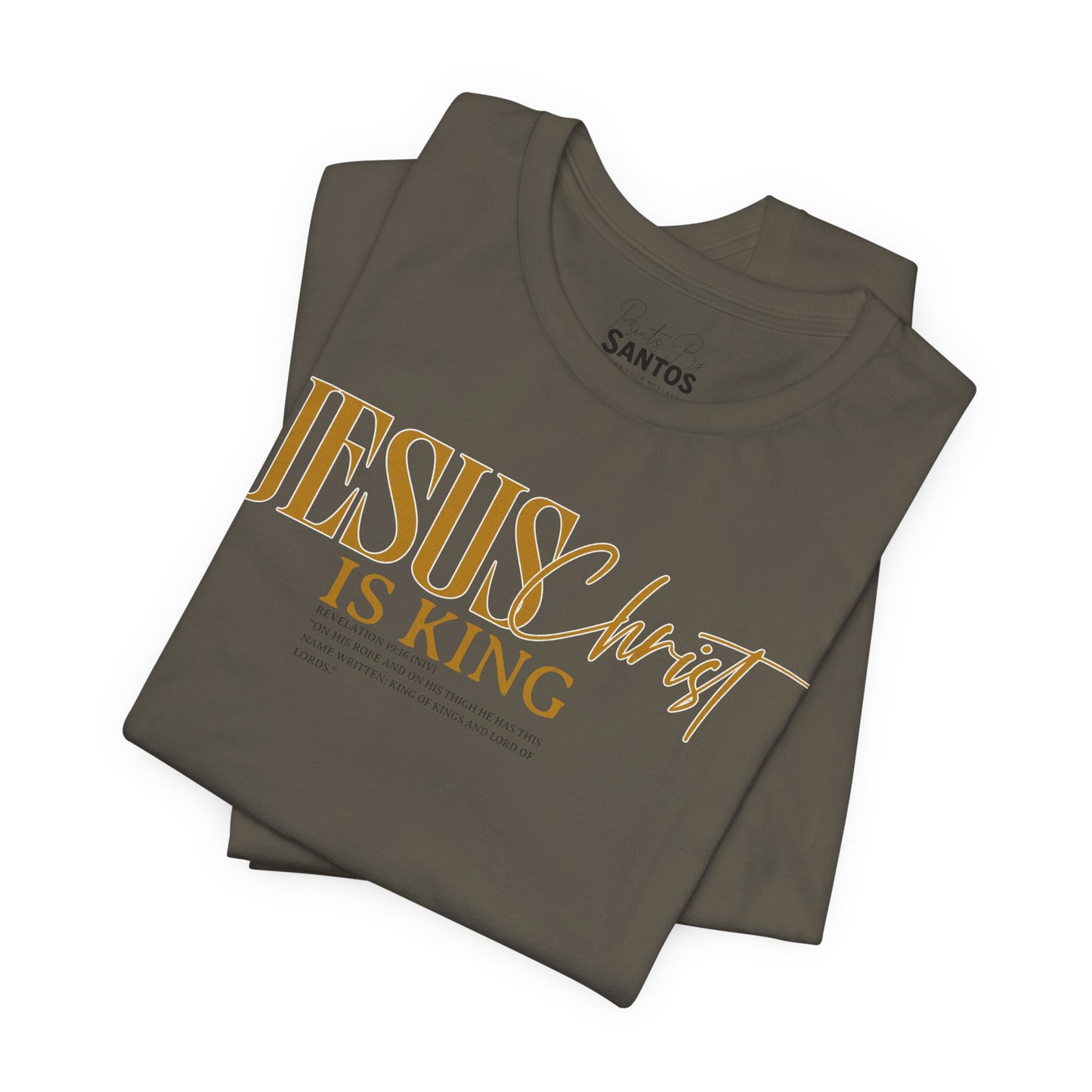 Faith-Inspired Short Sleeve Tee, Christian T-shirt, JESUS is KING Shirt, Unisex Spiritual Apparel, Gift for Believers