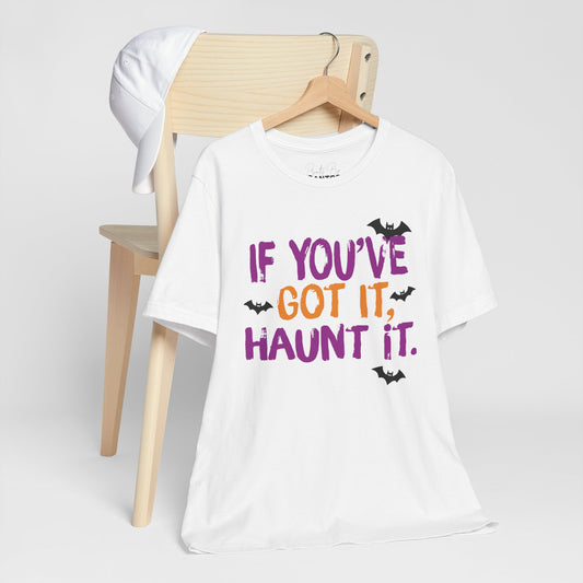 Halloween-Inspired Unisex Tee, Funny Bat Graphic Shirt, Spooky Season Apparel, Haunting Halloween Tee, Perfect for Costume Parties, [...]